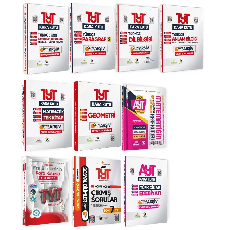 YKS-TYT-AYTnin Kara Kutusu TM EKONOMİK PAKET SET Konu Özetli Dijital Çözümlü Çıkmış Soru Bankası