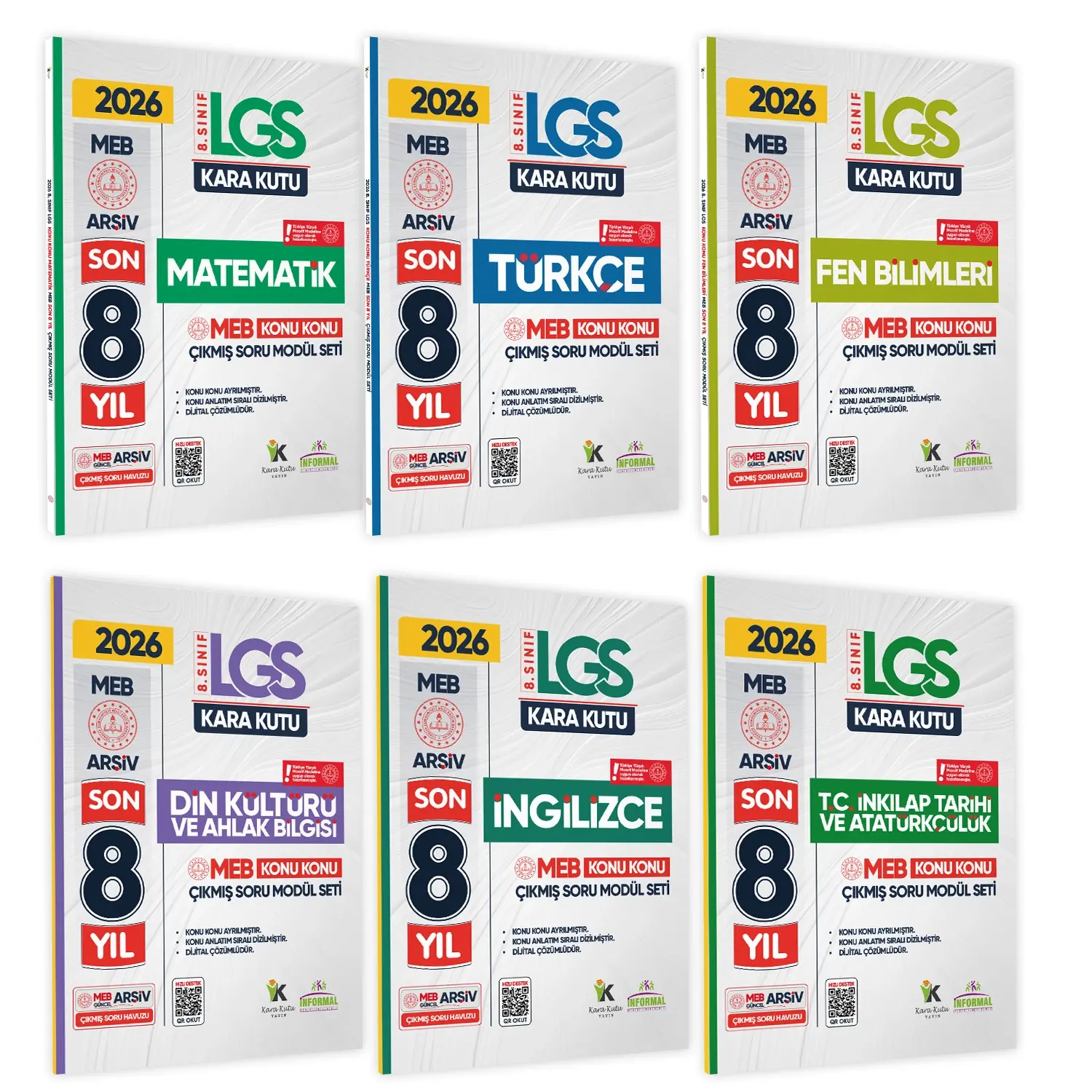 2026 LGS 8.Sınıf Karakutu MEB Çıkmış Soru Modül SET Konu Konu Son 8 Yıl 6lı Video/PDF Çözümlü Set
