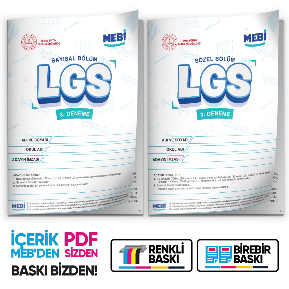 2026 LGS 8.Sınıf MEB ONLİNE 1. 2. 3. 4. 5. 6. 7. Deneme Türkiye Geneli Paket PDF BASKI ÜCRETİ