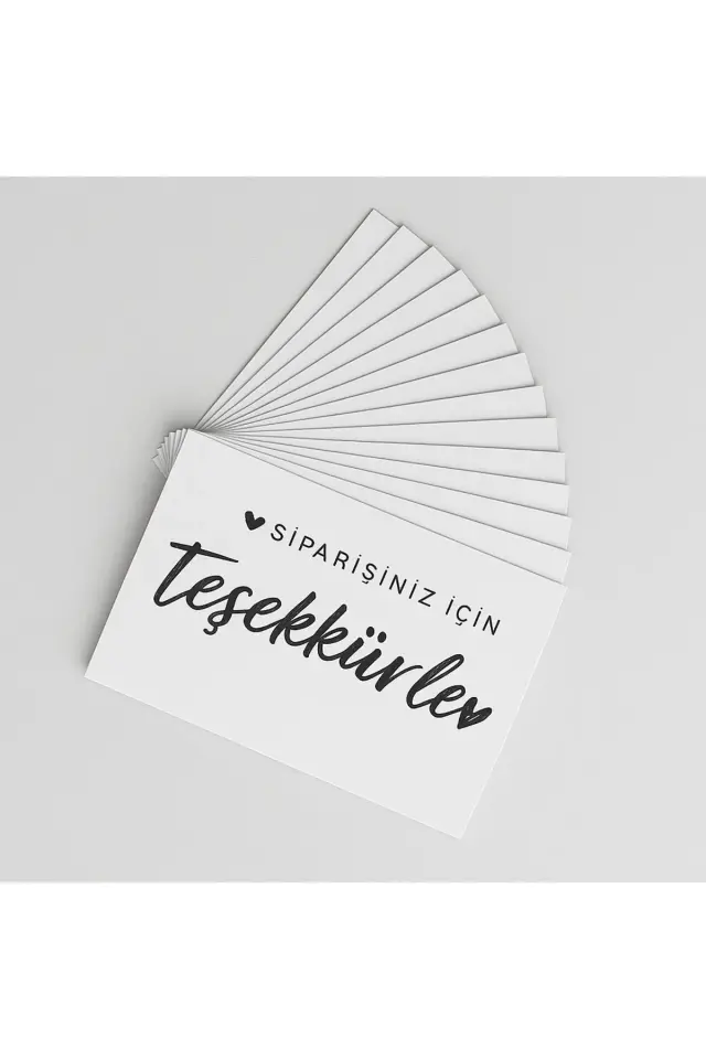 ’’Siparişiniz için teşekkürler’’ Teşekkür Kartı 100 Ad 8x5cm 300 gr Mat Kuşe