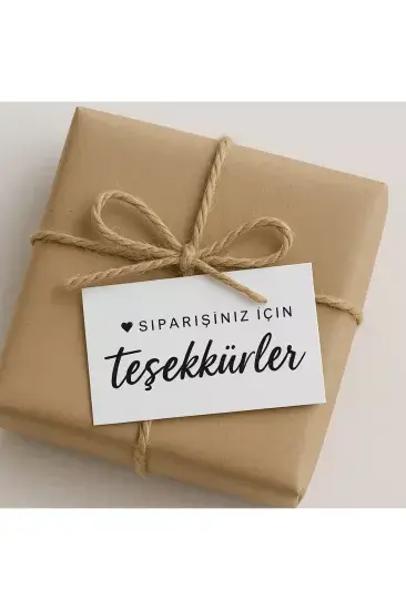 ’’Siparişiniz için teşekkürler’’ Teşekkür Kartı 300 Ad 8x5cm 300 gr Mat Kuşe