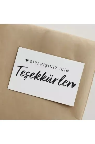 ’’Siparişiniz için teşekkürler’’ Teşekkür Kartı 300 Ad 8x5cm 300 gr Mat Kuşe