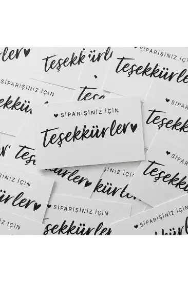 ’’Siparişiniz için teşekkürler’’ Teşekkür Kartı 500 Ad 8x5cm 300 gr Mat Kuşe