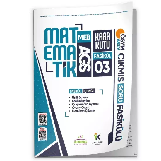 2026 MEB AGS MATEMATİK Kara Kutu 8li Fasikül SETİ ÖSYM Çıkmış Soru Bankası Çözümlü Modüler PAKET