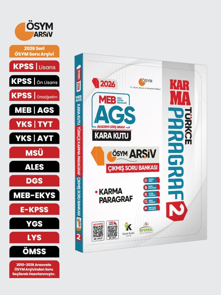 2026 MEB AGS Türkçenin Kara Kutusu PARAGRAF 2 KARMA ÖSYM Çıkmış Soru Bankası Konu Özetli Çözümlü
