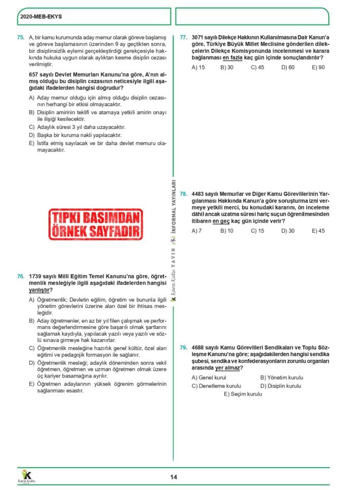 2026 MEB EKYS ÖSYM Çıkmış Soru Tıpkı Basım Deneme Paketi 7li Türkiye Geneli Soru Kitapçıkları