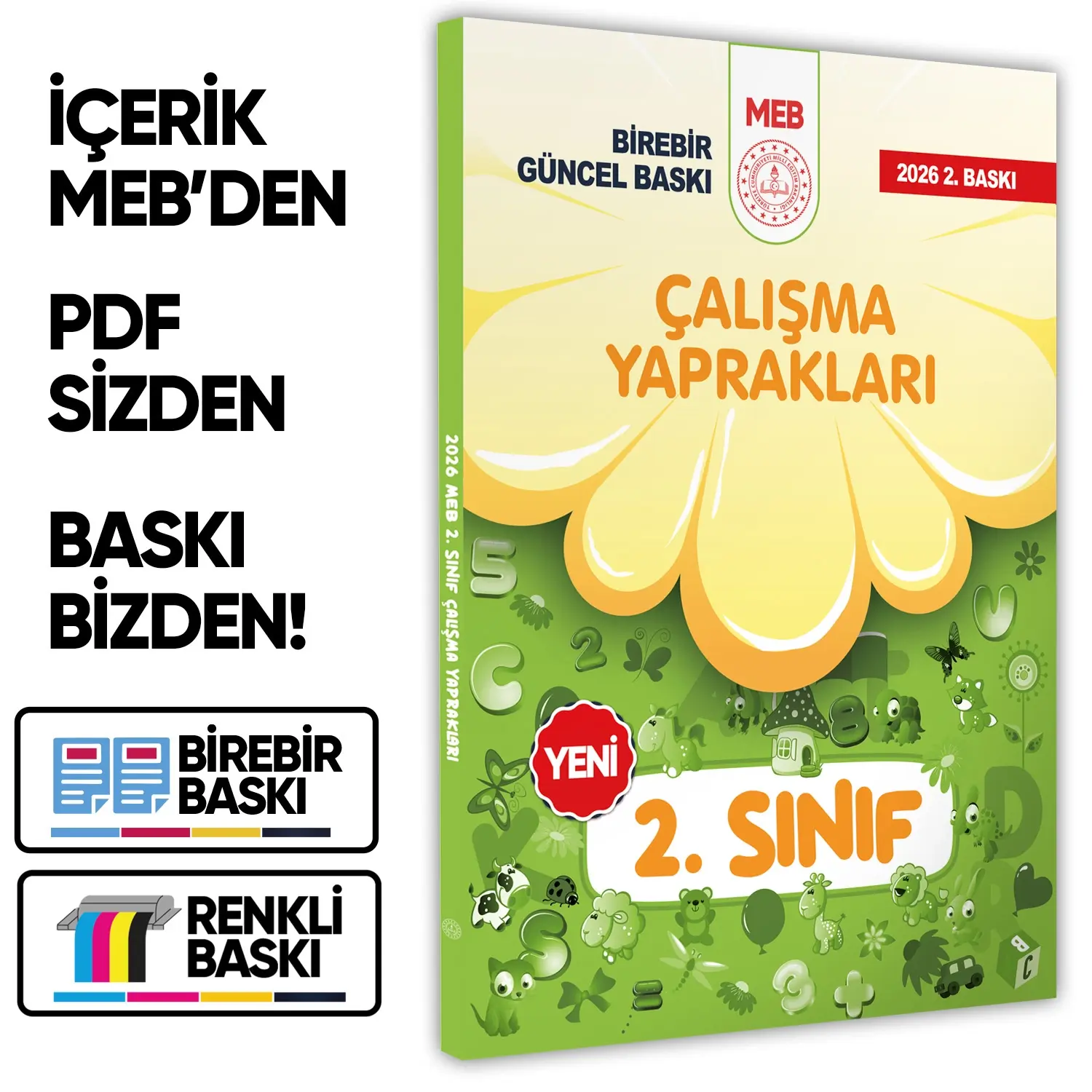 2026 MEB İlkokul 2.Sınıf Çalışma Yaprakları TÜM DERSLER Etkinlikli Eğlenceli S. Bankası BASKI ÜCRETİ