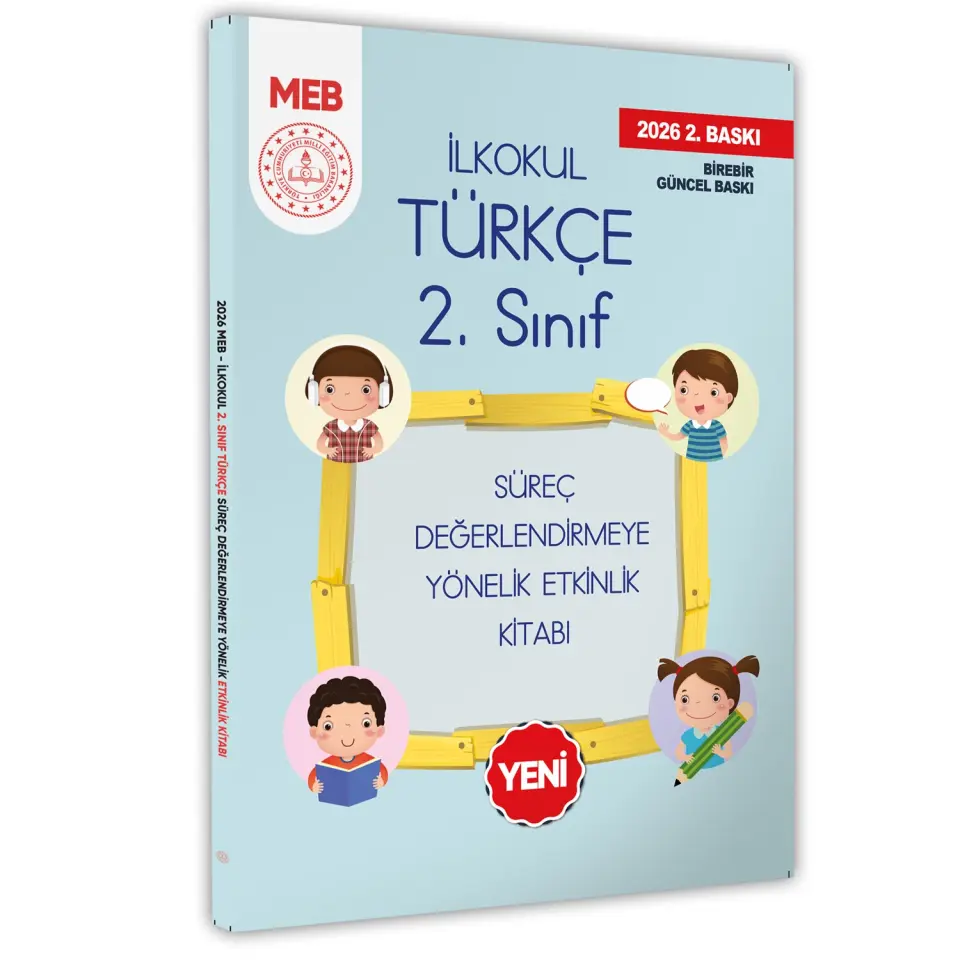 2026 MEB İlkokul 2.Sınıf Türkçe Süreç Değerlendirmeye Yönelik Etkinlik Kitabı (Renkli)BASKI ÜCRETİ