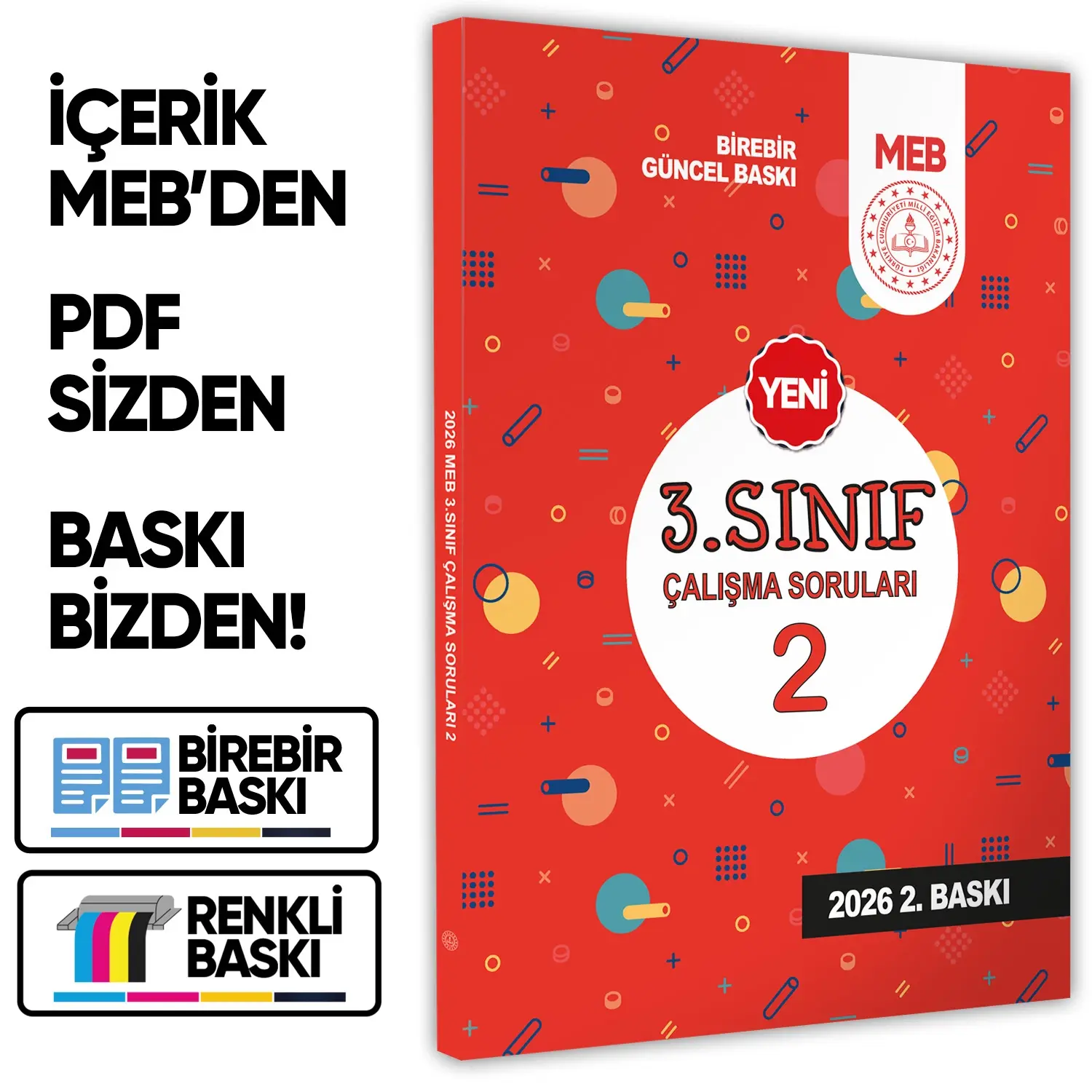 2026 MEB İlkokul 3.Sınıf Çalışma Soruları 2 Tüm Dersler Kazanım Pekiştirme Kitabı BASKI ÜCRETİ