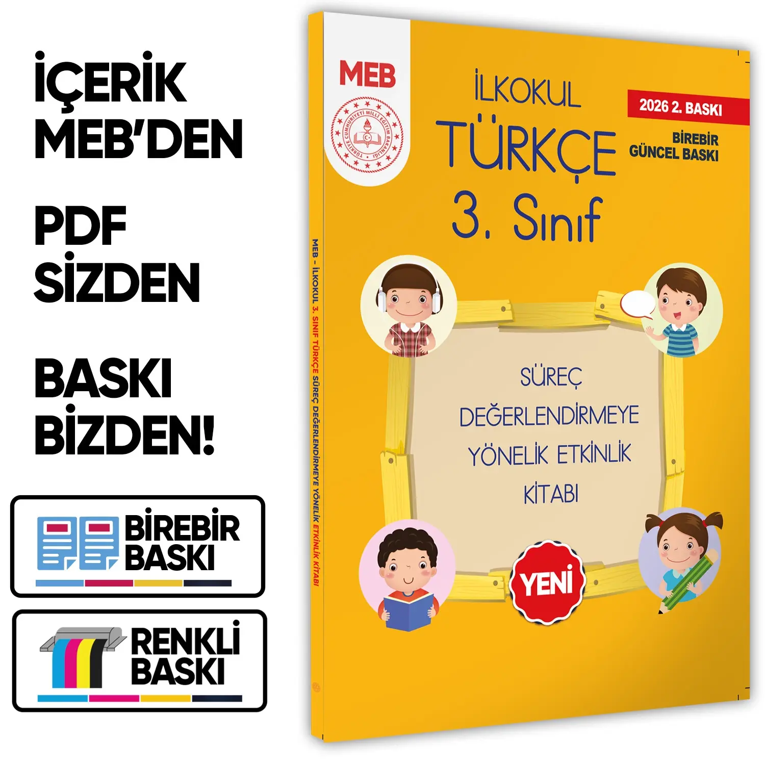 2026 MEB İlkokul 3.Sınıf Türkçe Süreç Değerlendirmeye Yönelik Etkinlik Kitabı BASKI ÜCRETİ