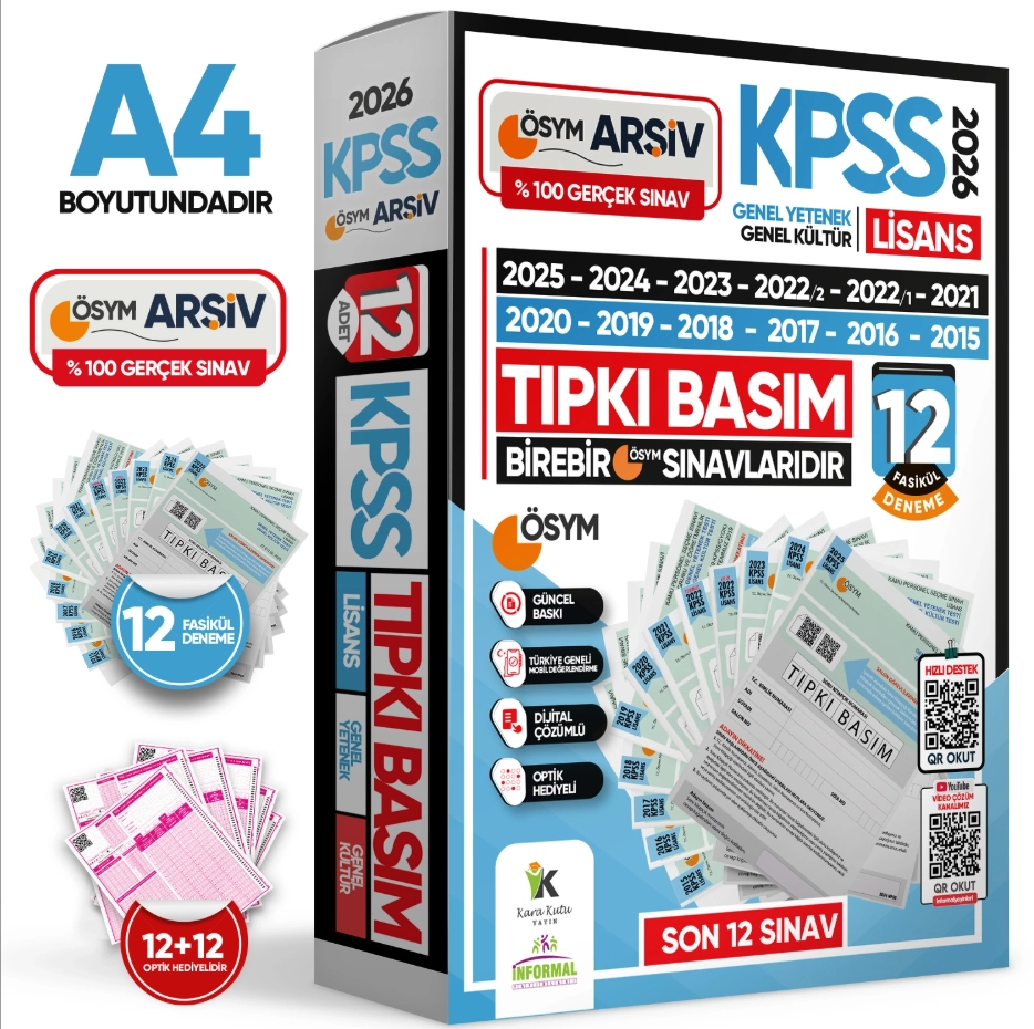 2026 KPSS Lisans ÖSYM Çıkmış Soru Tıpkı Basım 12’li & 6’lı Deneme Paketleri 