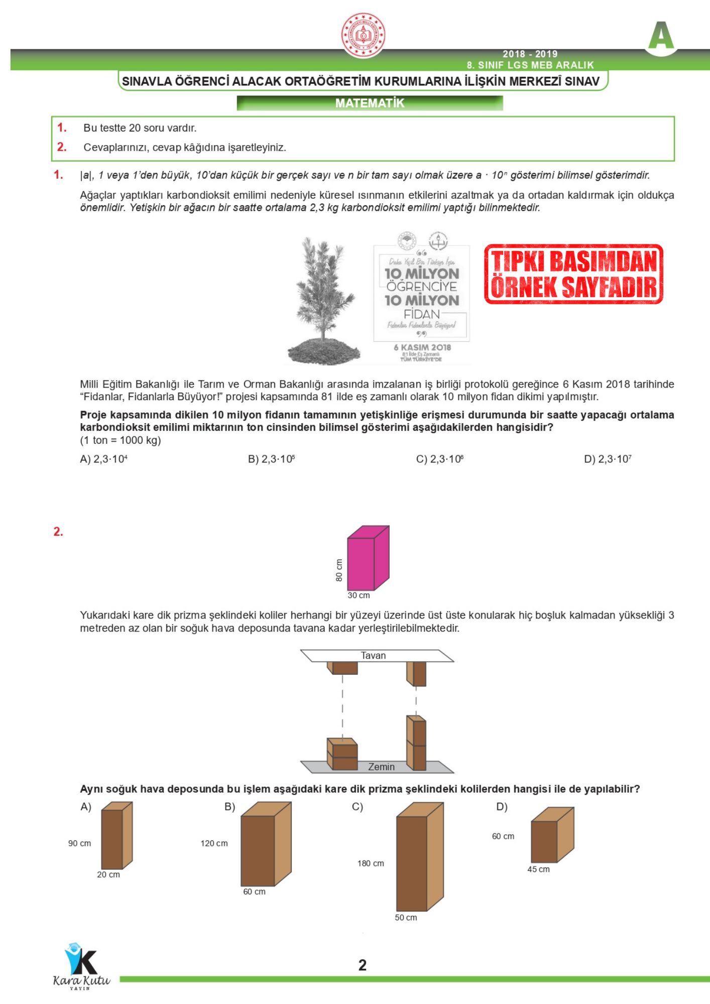 2026 8.Sınıf LGS 2.ÇEYREK Aralık-Ocak Ayı MEB Örnek Soru Tıpkı Basım Sarmal Deneme Paketi Çözümlü