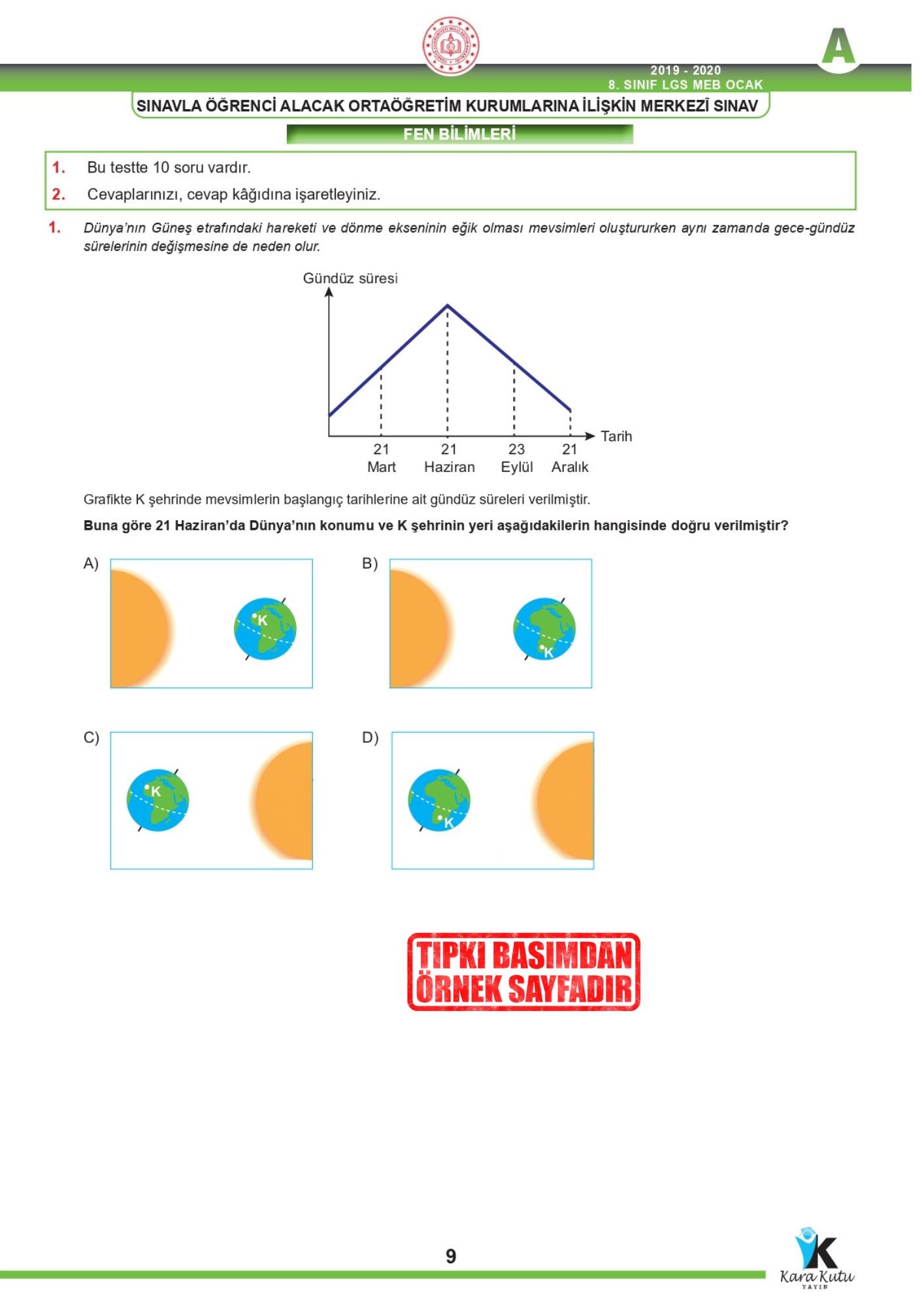 2026 8.Sınıf LGS 2.ÇEYREK Aralık-Ocak Ayı MEB Örnek Soru Tıpkı Basım Sarmal Deneme Paketi Çözümlü