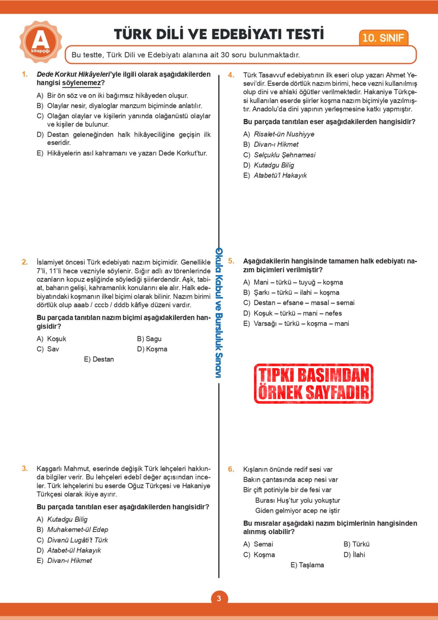 2026 11.Sınıf İOKBS (BURSLULUK SINAVI) MEB Çıkmış Soru Tıpkı Basım Deneme Paketi 7li Türkiye Geneli