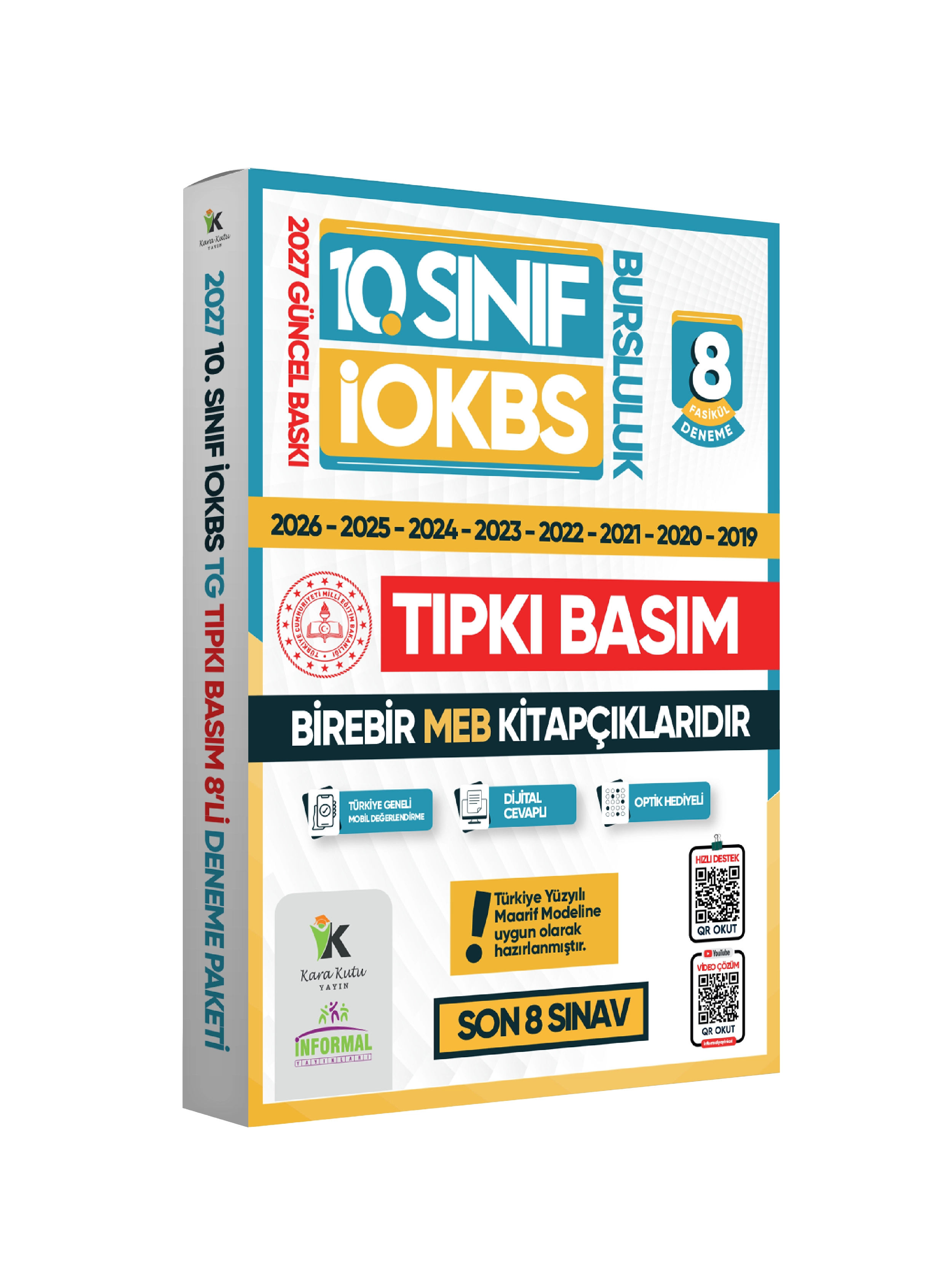 2027 10.Sınıf İOKBS (BURSLULUK SINAVI) MEB Çıkmış Soru Tıpkı Basım Deneme Paketi 8li Türkiye Geneli