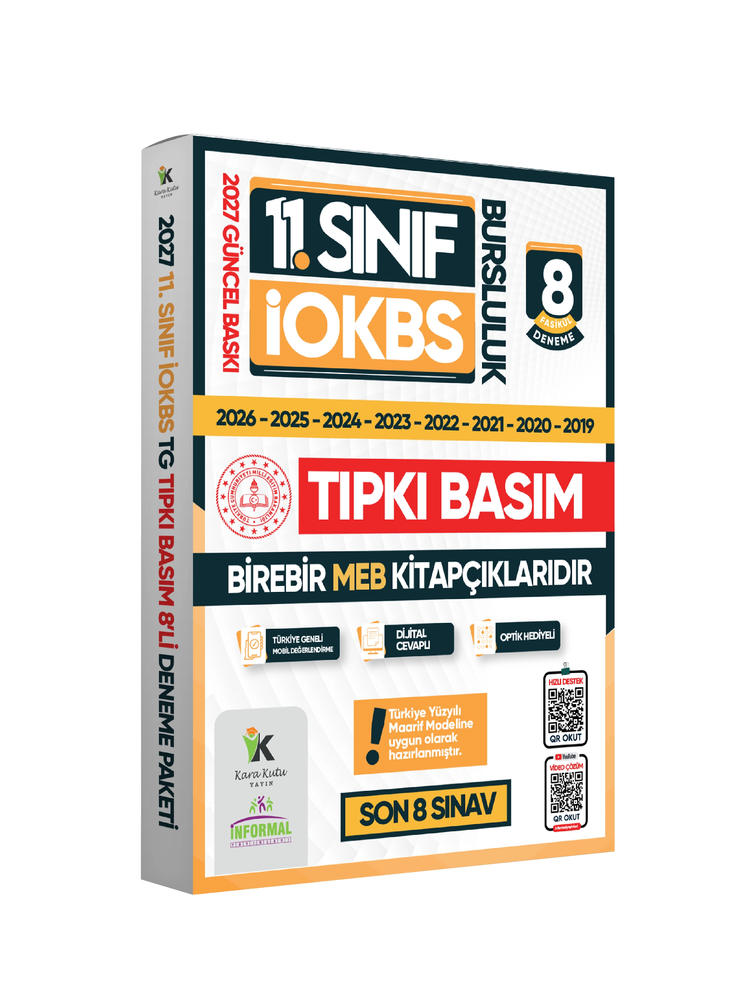 2027 11.Sınıf İOKBS (BURSLULUK SINAVI) MEB Çıkmış Soru Tıpkı Basım Deneme Paketi 8li Türkiye Geneli