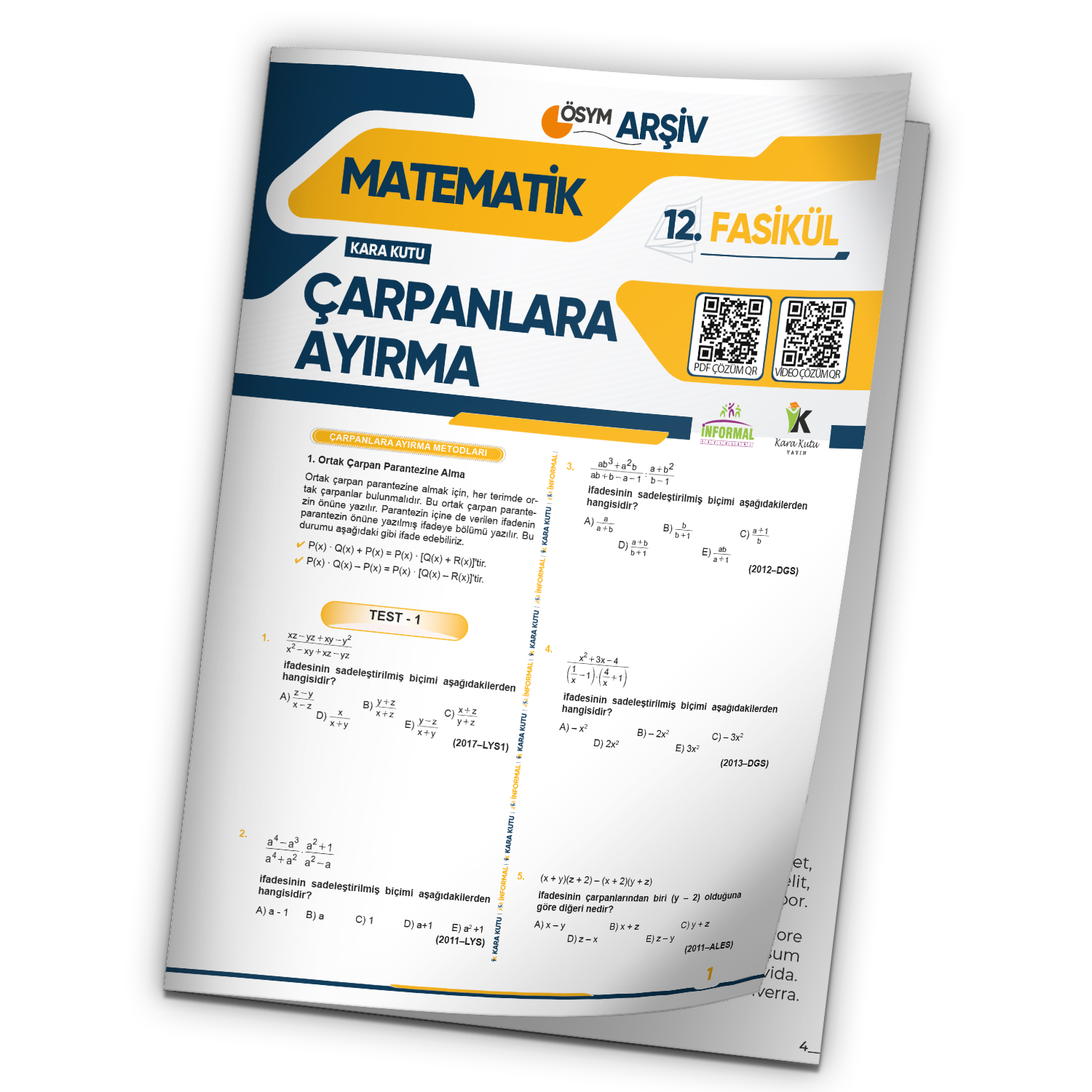 2025 ALES Matematik KaraKutu Çarpanlara Ayırma 12.Fasikül ÖSYM Çıkmış Soru Bankası Modüler Set Çözüm