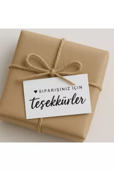 ’’Siparişiniz için teşekkürler’’ Teşekkür Kartı 500 Ad 8x5cm 300 gr Mat Kuşe