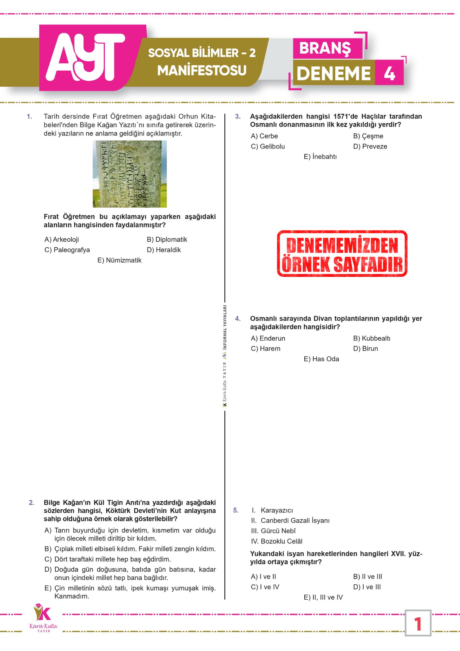 2025 YKS AYT Sosyal Bilimlerin (2) Manifestosu BRANŞ Deneme Paketi 10lu Dijital Çözümlü
