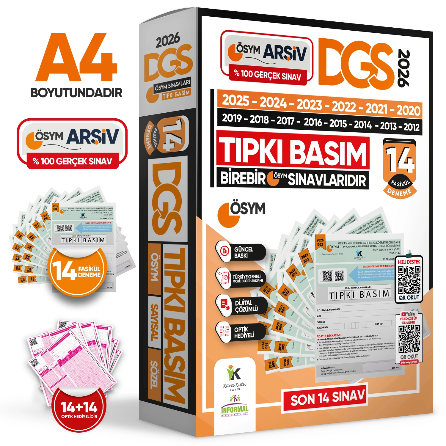 2026 DGS ÖSYM Çıkmış Soru 14lü Tıpkı Basım ve Anamorfik Özgün 18li (10+8) Deneme Paketi TG Çözümlü