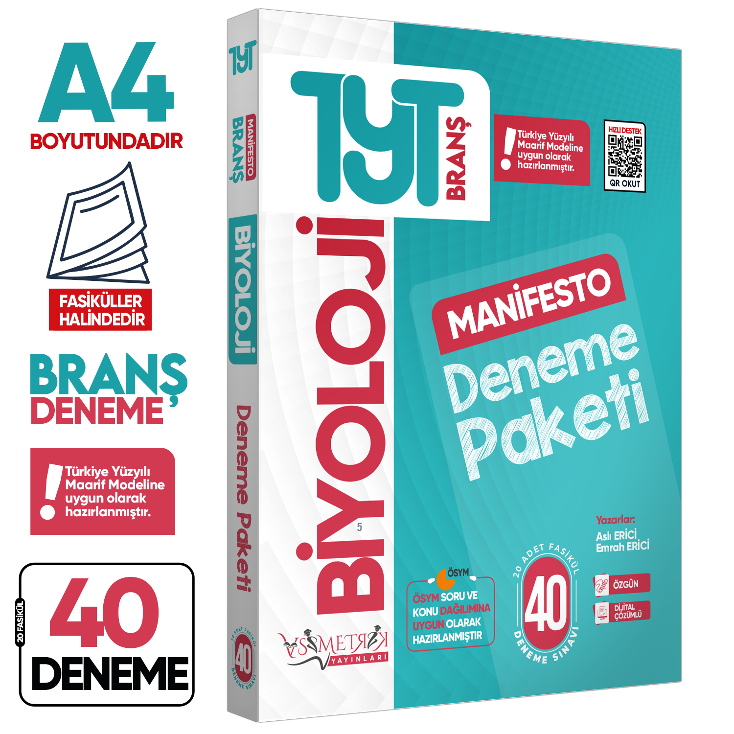 2026 TYT BİYOLOJİ 40lı Manifesto Branş  Deneme PAKETİ Fasikül SETİ Özgün Dijital Çözümlü