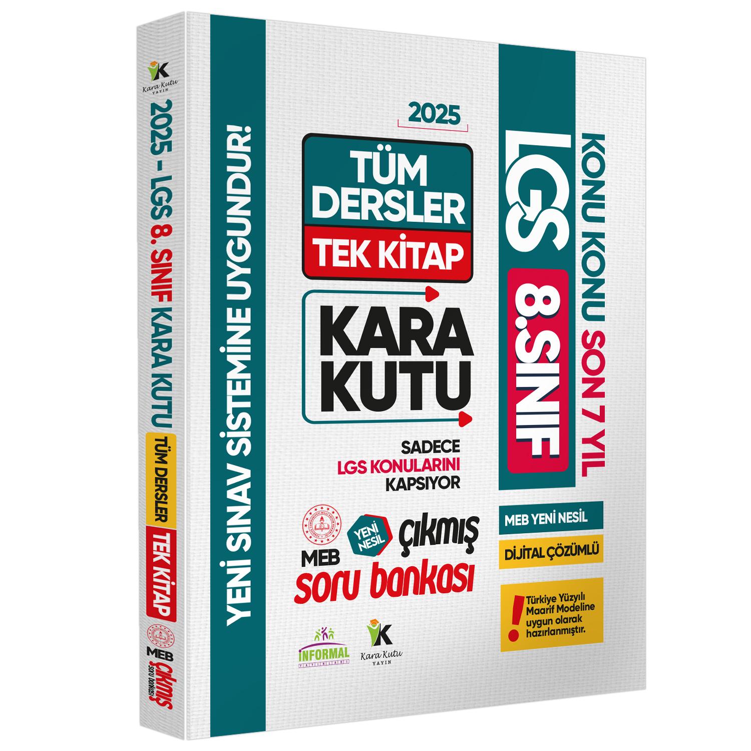 2025 LGS 8.Sınıf MEB Çıkmış Soru Bankası Konu Konu TÜM DERSLER TEK KİTAP Son 7 Yıl Dijital Çözümlü