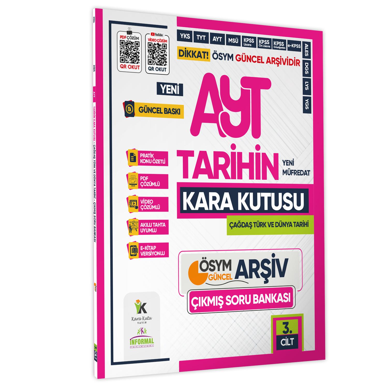 2025 YKS-AYT Sözel TARİHİN Kara Kutusu 3.Cilt ÖSYM Çıkmış Soru Bankası Konu Özetli Video/PDF Çözümlü
