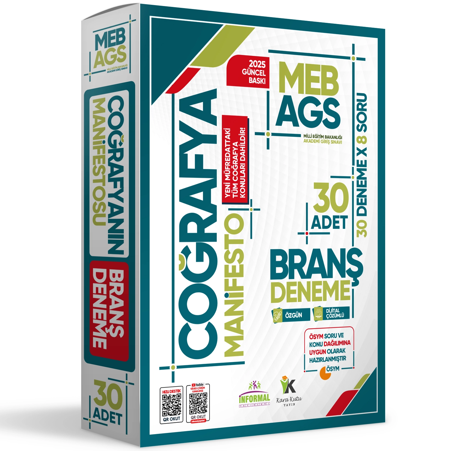 2025 MEB AGS Coğrafya Manifesto Branş Deneme PAKETİ 30lu (30x8) Fasikül SETİ Özgün Dijital Çözümlü