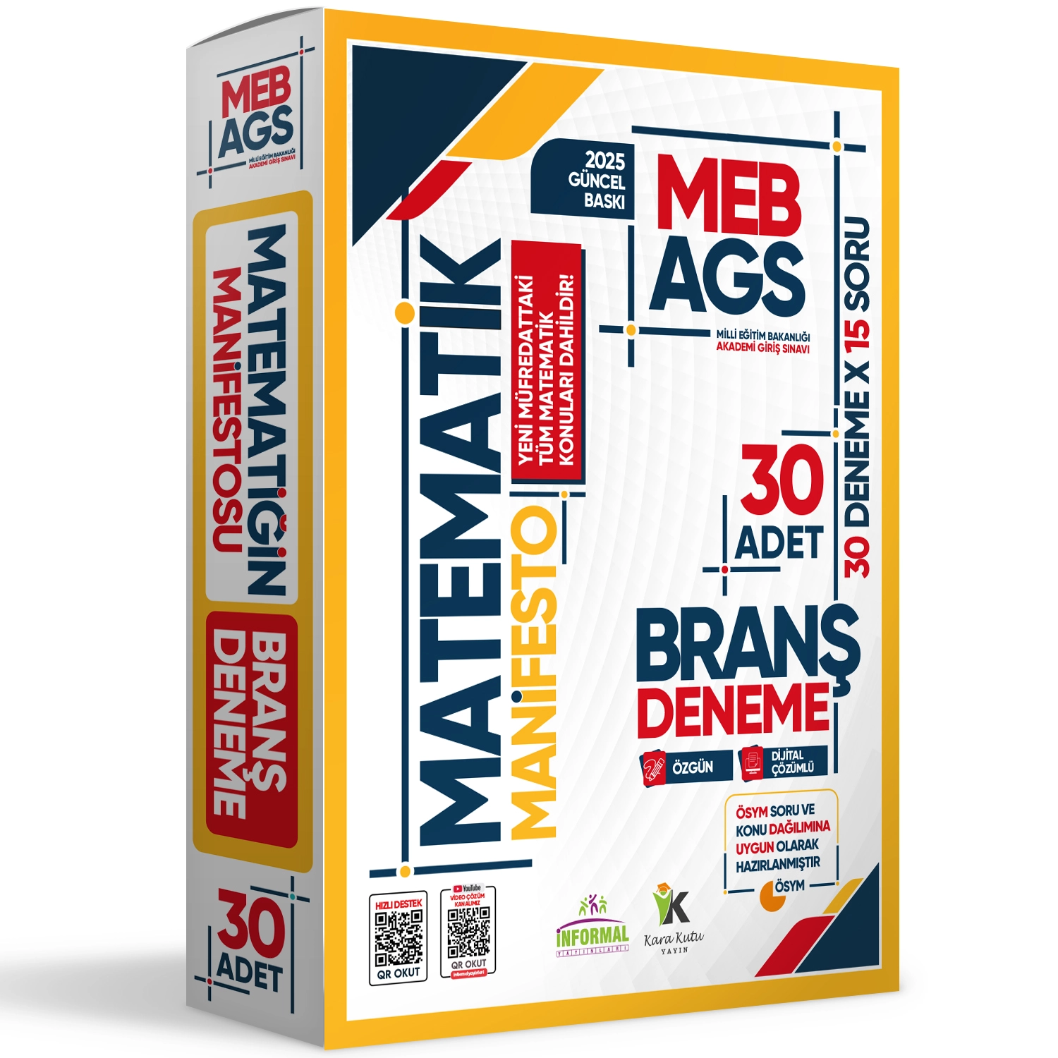 2025 MEB AGS Sayısal Yetenek MATEMATİK Manifesto Branş Denemesi 30lu Fasikül SETİ Dijital Çözümlü