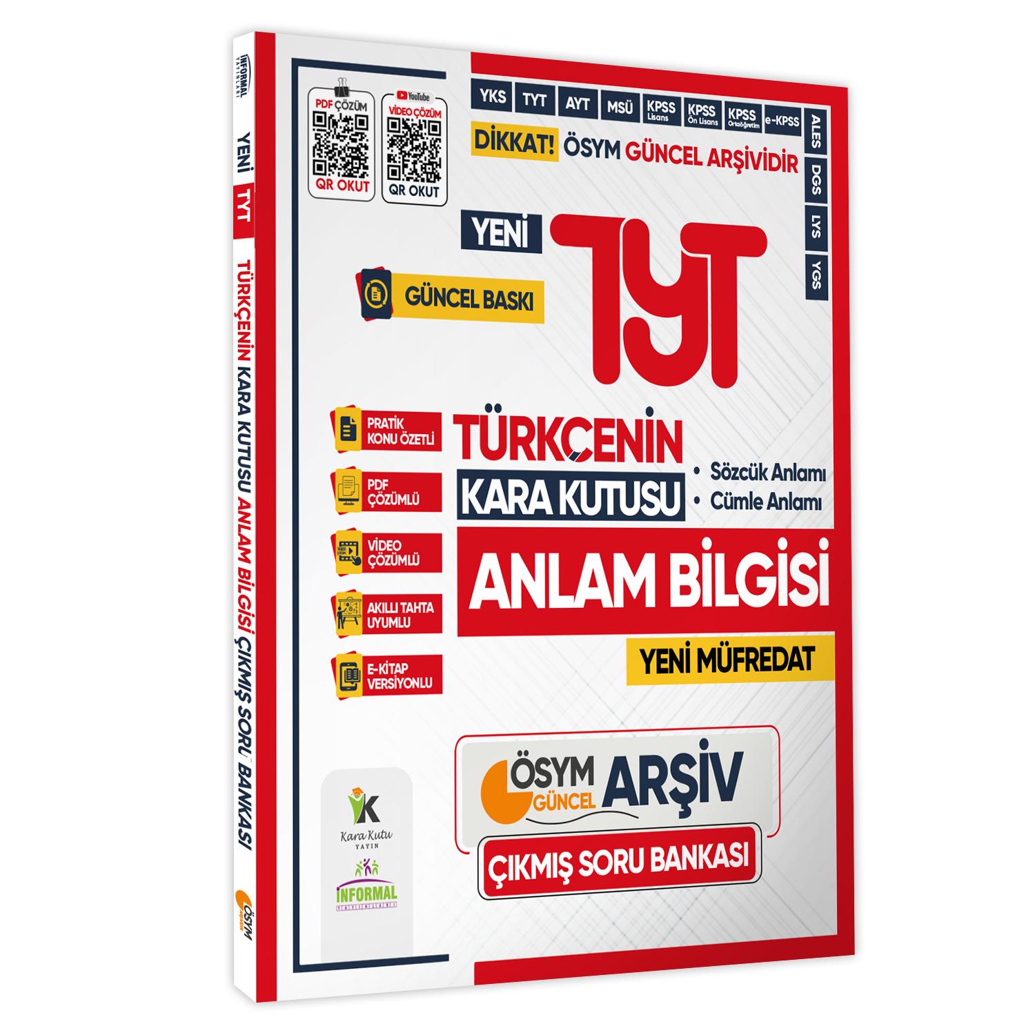 2025 TYT Kara Kutu ÖSYM Çıkmış Soru Havuzu Bankası SAYISAL ALTIN SET Konu Özetli Video/PDF Çözümlü