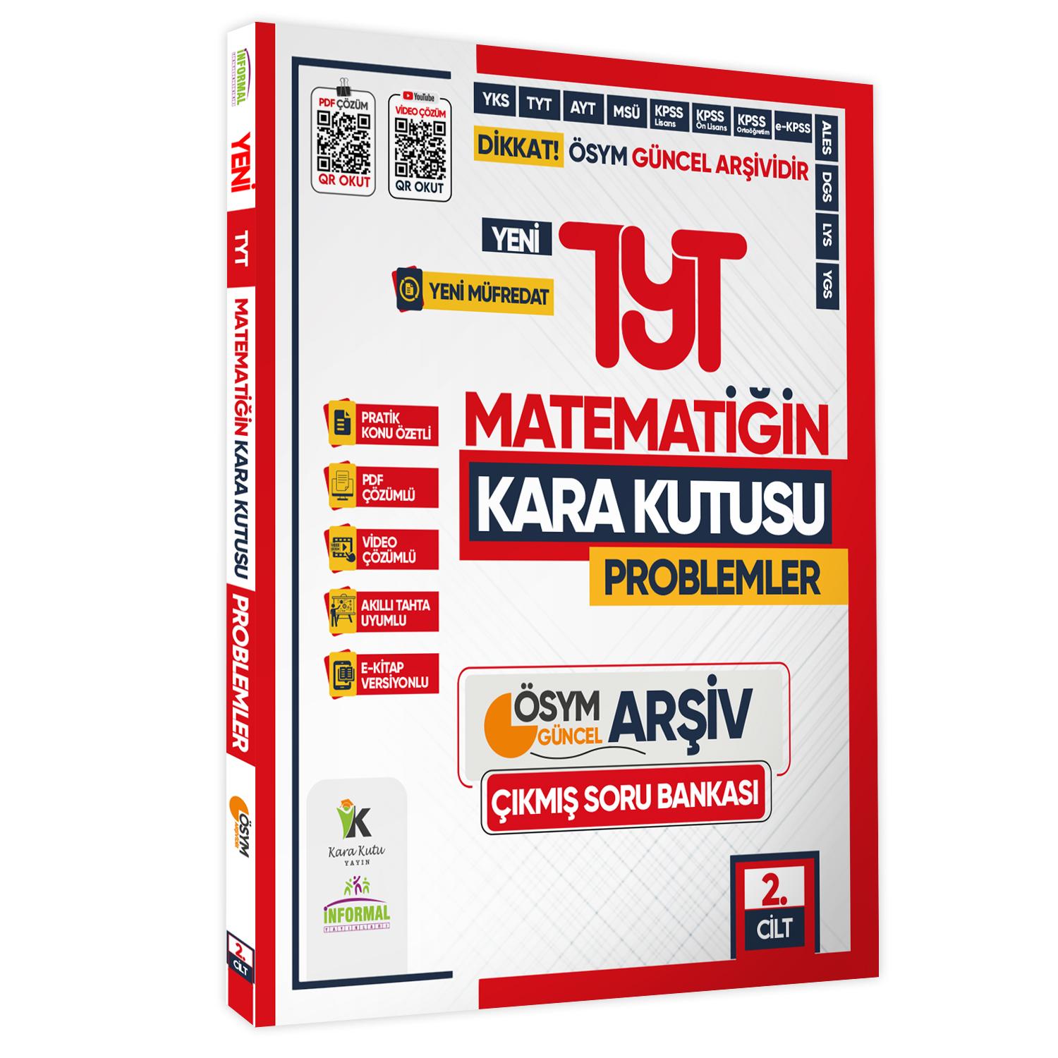 2025 YKS-TYT Matematik Kara Kutu 2.Cilt PROBLEMLER ÖSYM Çıkmış Soru Bankası Video/PDF Çözümlü
