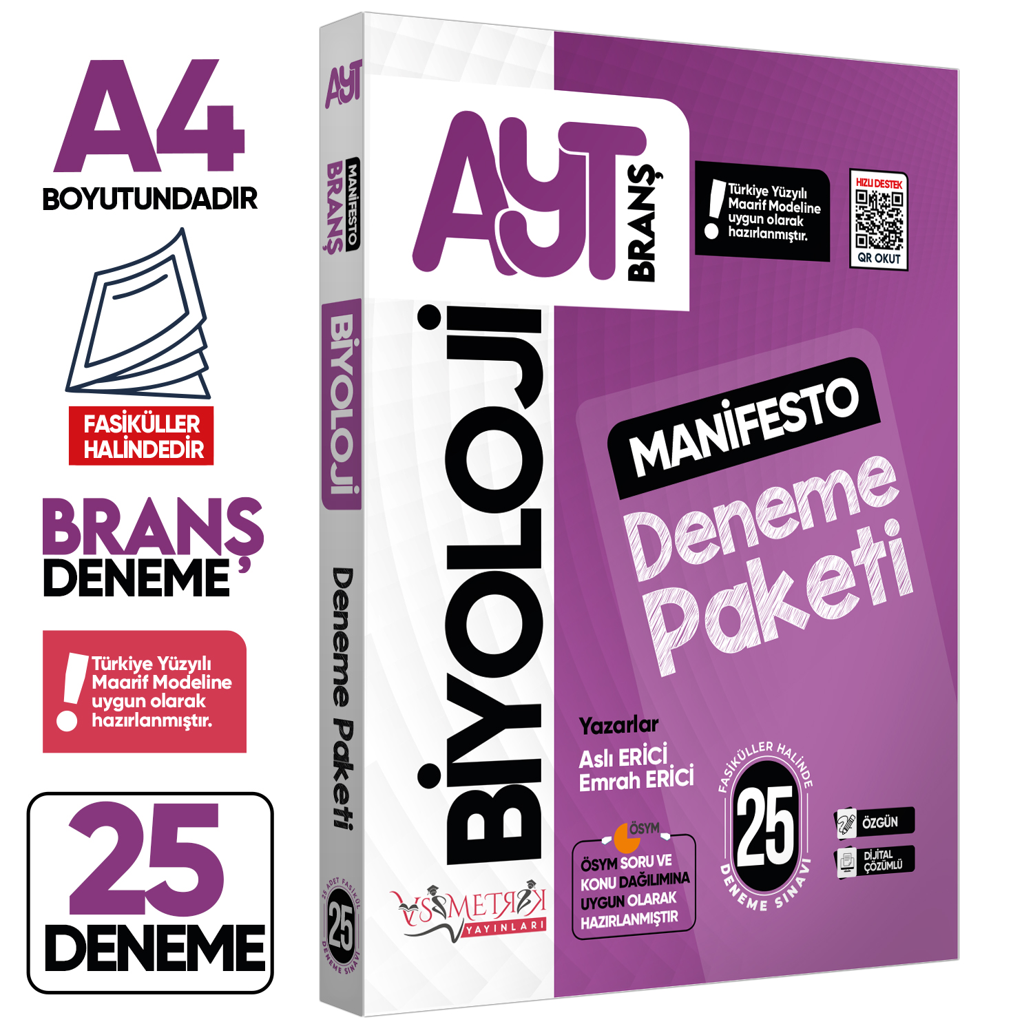 2026 YKS AYT BİYOLOJİ 25li Manifesto Branş Deneme PAKETİ Çözümlü Fasikül SETİ