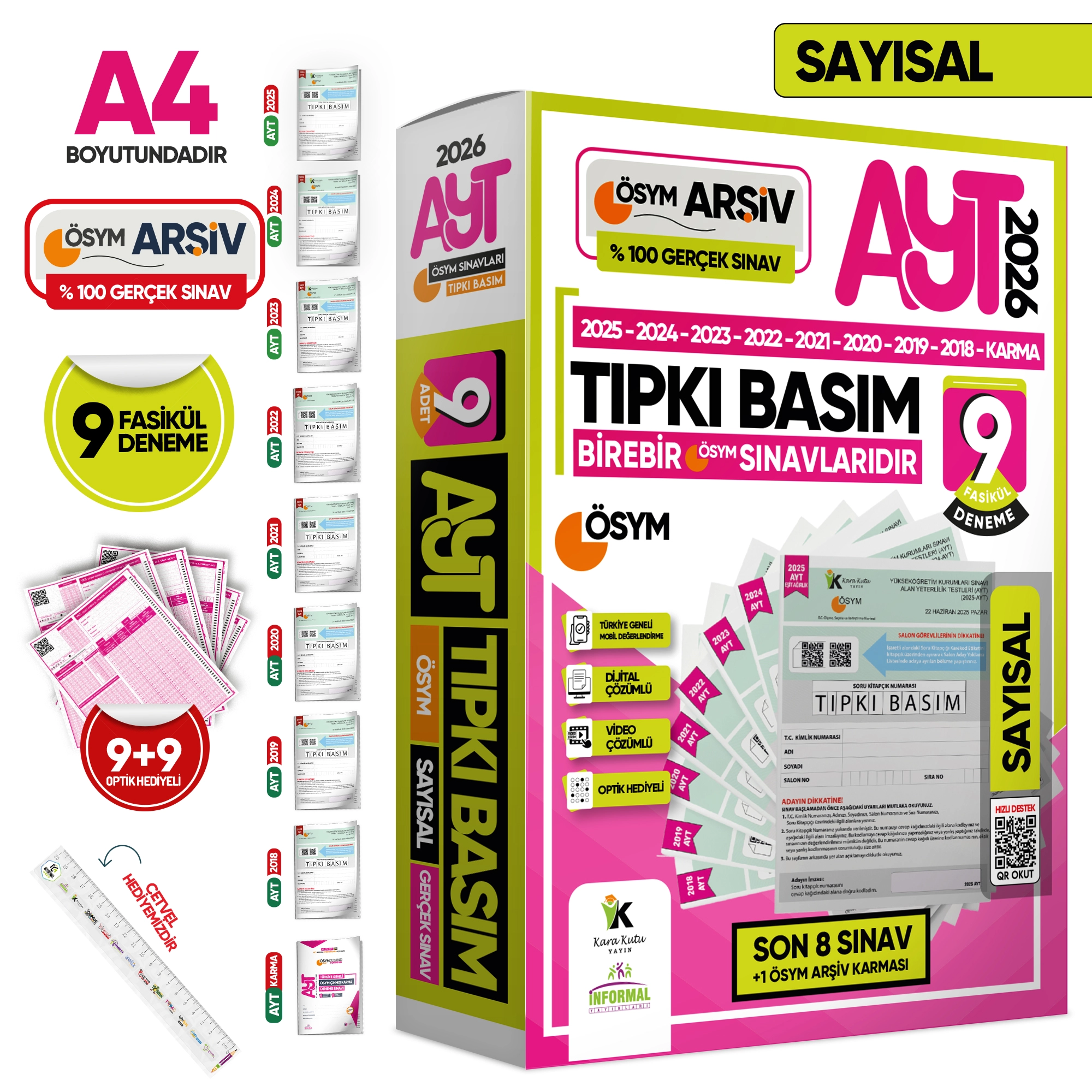 2026 AYT SAYISAL ÖSYM Çıkmış Soru Tıpkı Basım 9lu Deneme Paketi Türkiye Geneli Çözümlü SET