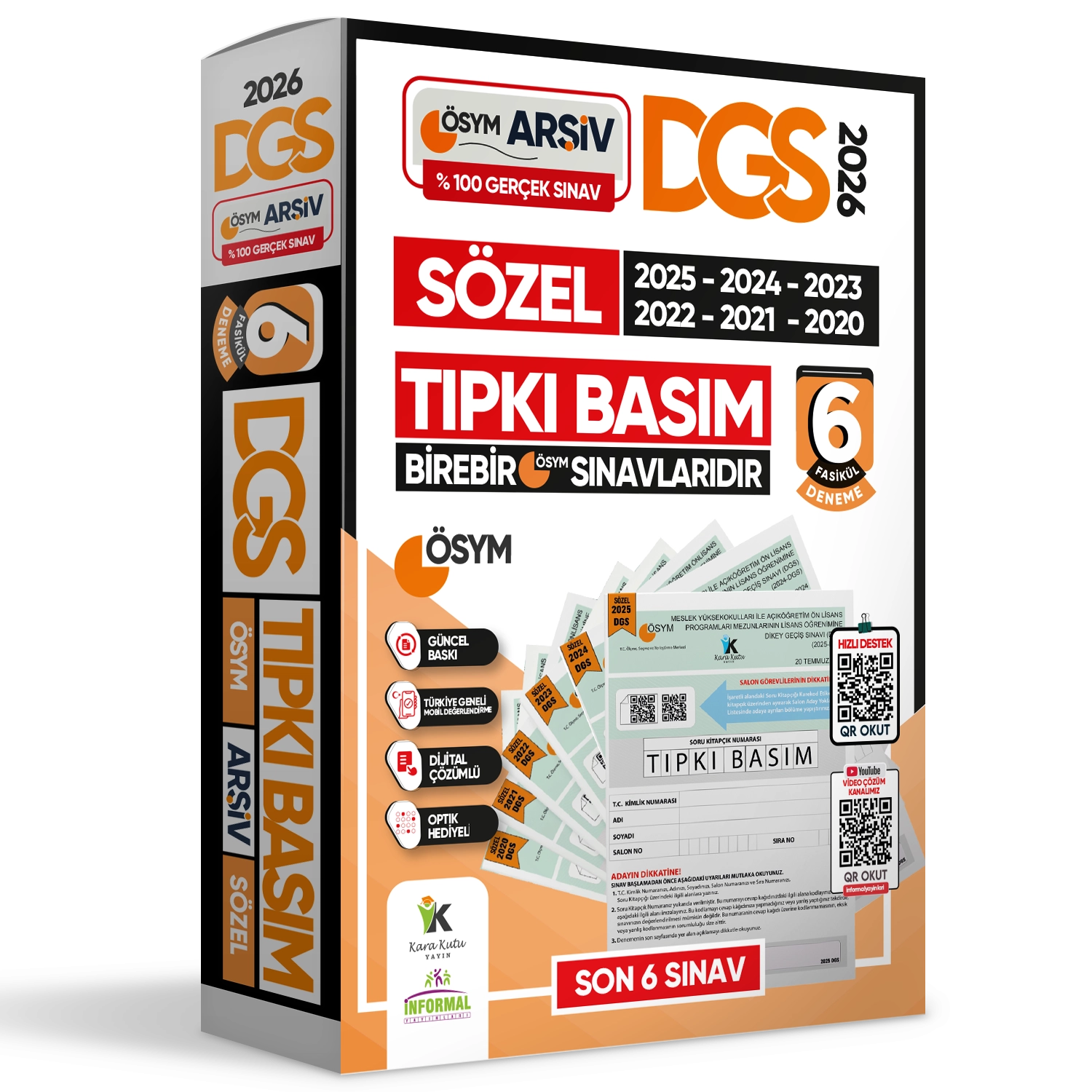 2026 DGS SÖZEL (SÖZ) ÖSYM Çıkmış Soru Tıpkı Basım 6lı Deneme Kitapçığı Türkiye Geneli Çözümlü