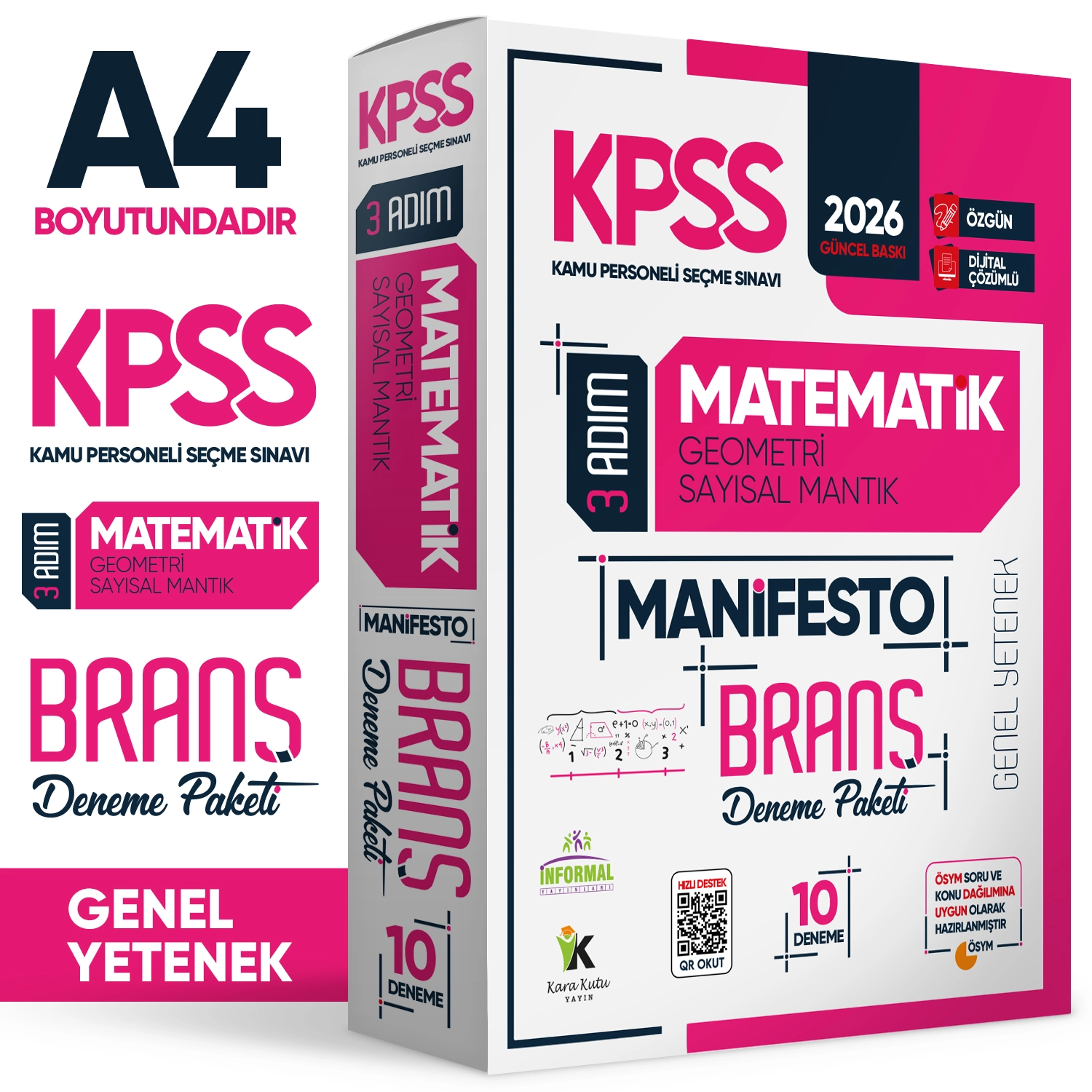 2026 KPSS Genel Yetenek 3Adım Matematik Sayısal Mantık Manifesto 10lu Dijital Çözümlü Branş Denemesi