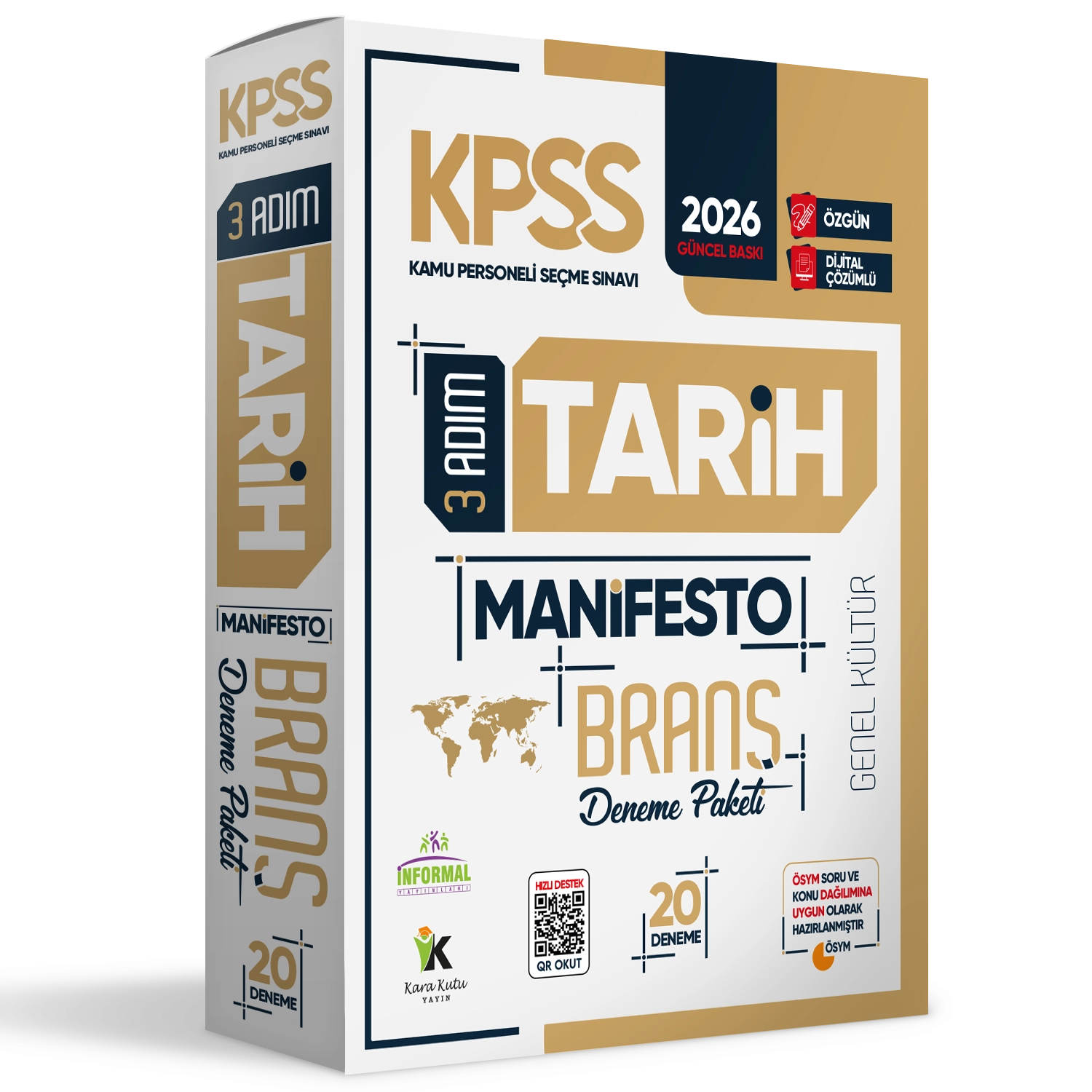 2026 KPSS Genel Kültür 3 Adım Tarih Manifesto 20li Dijital Çözümlü Branş Deneme Paketi