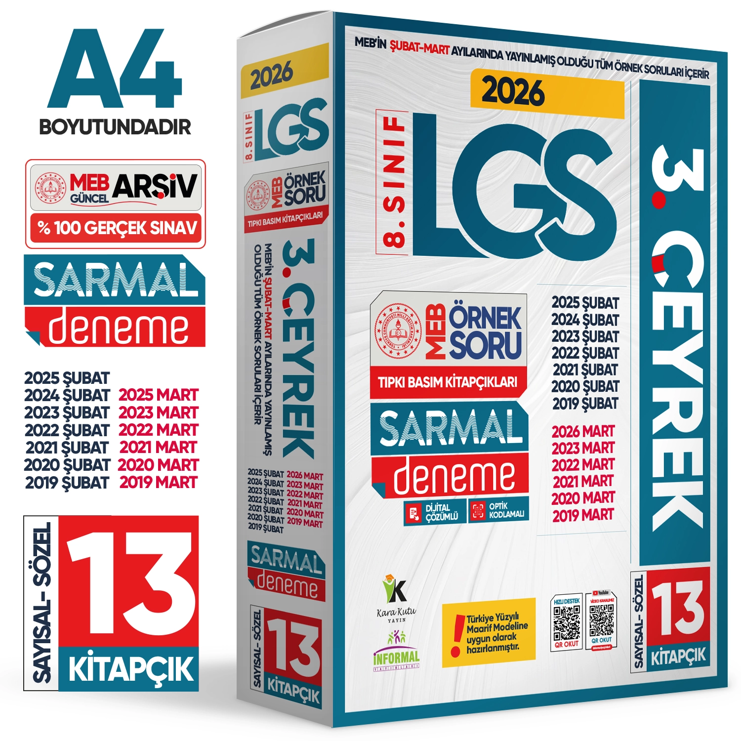 2026 8.Sınıf LGS 3. ÇEYREK Şubat-Mart Ayı MEB Örnek Soru Tıpkı Basım Sarmal Deneme Paketi Çözümlü