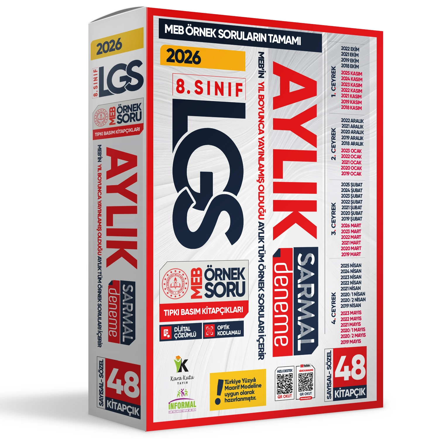 2026 8.Sınıf LGS Aylık SARMAL Deneme Seti MEB Örnek Soru Tıpkı Basım Çözümlü PAKET