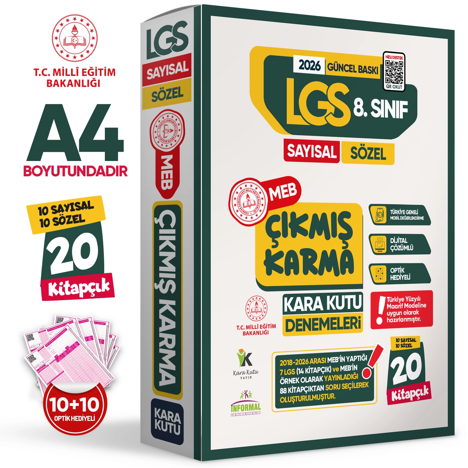 2026 8.Sınıf LGS 20li Deneme ÇIKMIŞ Soru Arşivi Karma Kara Kutu Deneme Sınavı Paketi Dijital Çözümlü