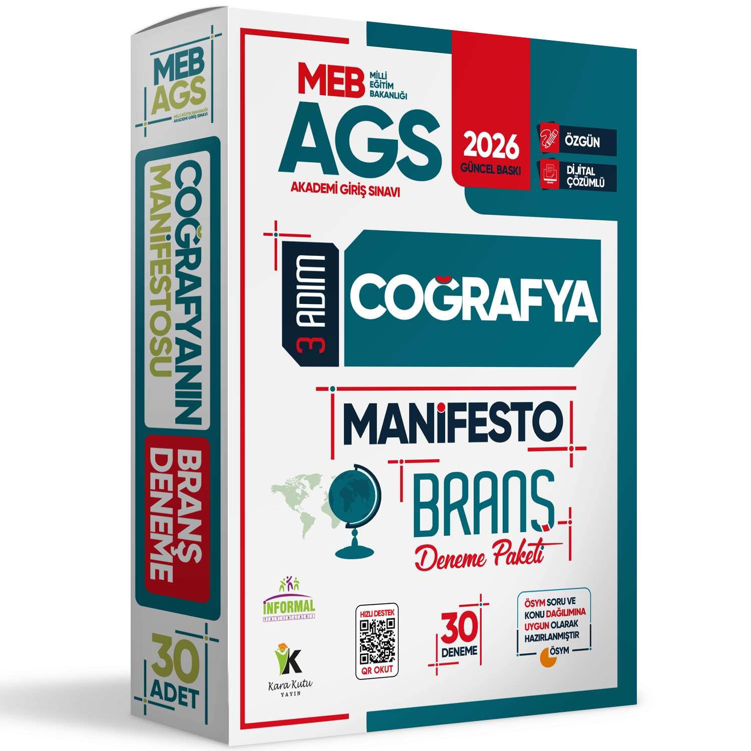 2026 MEB AGS 3 Adım Coğrafya Manifesto Branş Deneme Paketi 30lu Fasikül Seti Özgün Dijital Çözümlü