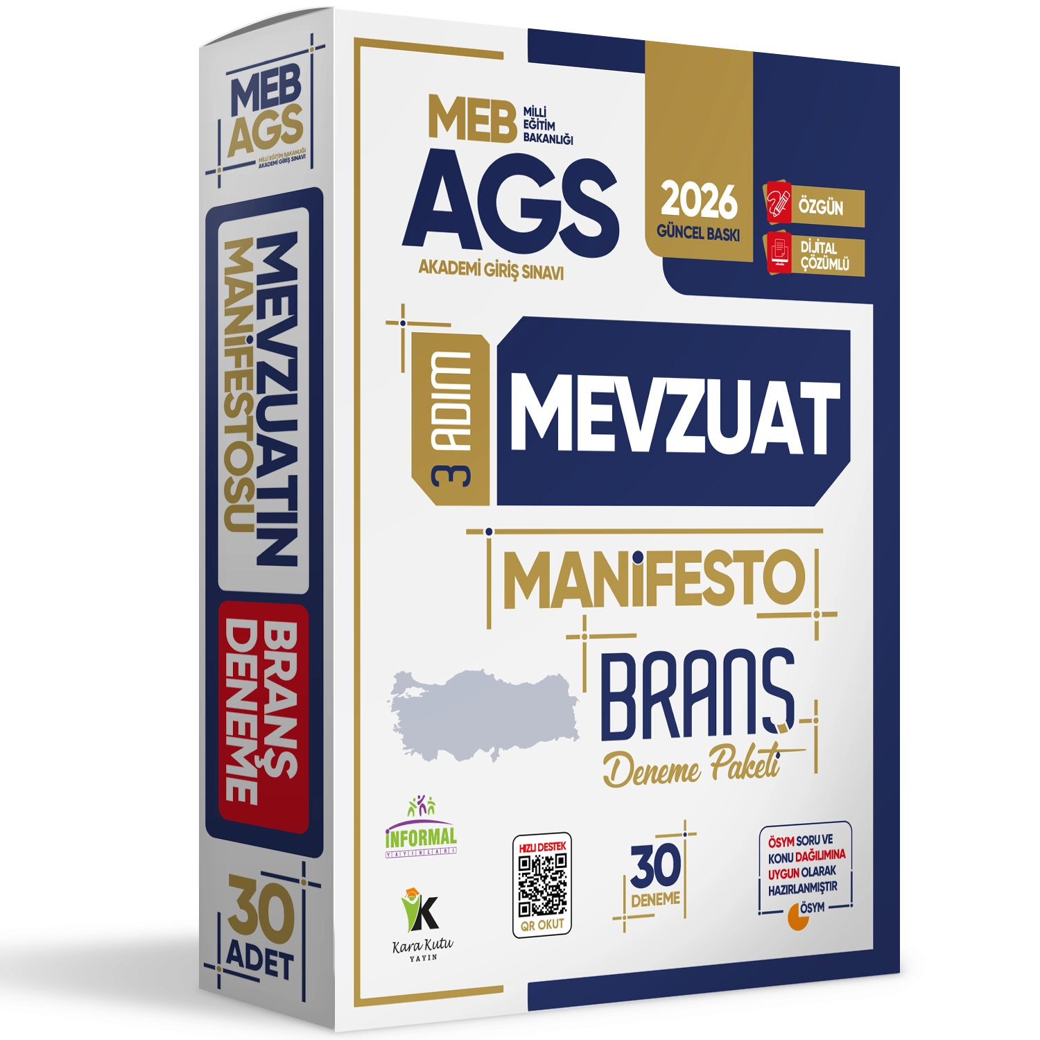 2026 MEB AGS 3 Adım MEVZUAT Manifesto Branş Deneme Paketi 30lu Fasikül Seti Özgün Dijital Çözümlü