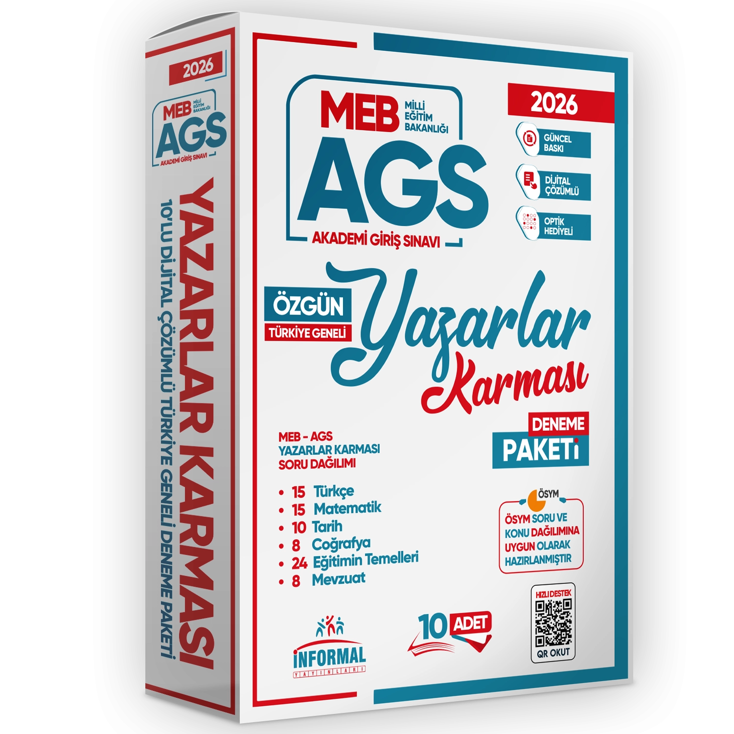 2026 MEB-AGS Yazarlar Karması 10 Adet 80 Soruluk Çözümlü Deneme Türkiye Geneli KURUMSAL Paket