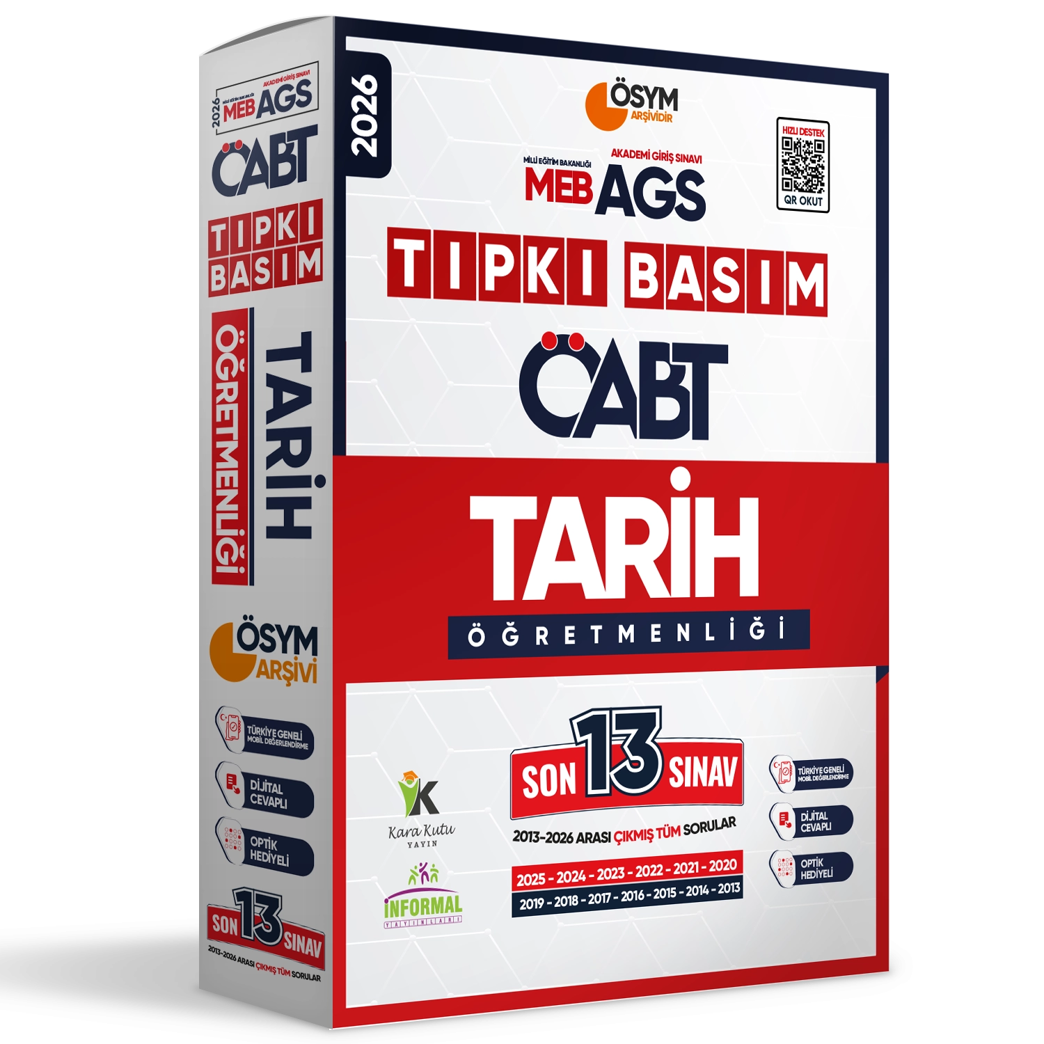 2026 MEB-AGS ÖABT Tarih Öğretmenliği ÖSYM Tıpkı Basım 13lü Deneme Paketi Dijital Cevaplı
