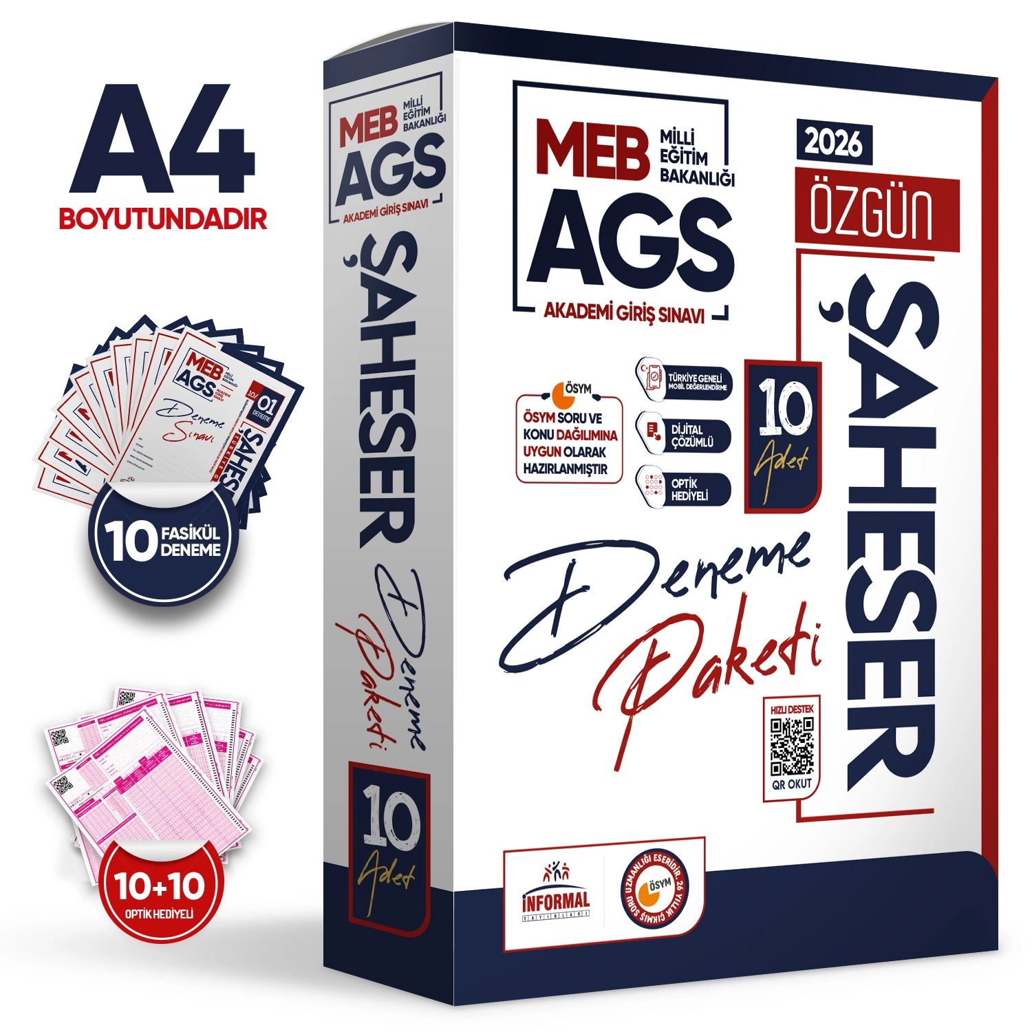 2026 MEB AGS Şaheser DENEME Paketi YENİ SİSTEM 10lu KURUMSAL Çözümlü Deneme(TG Mobil Değerlendirme)