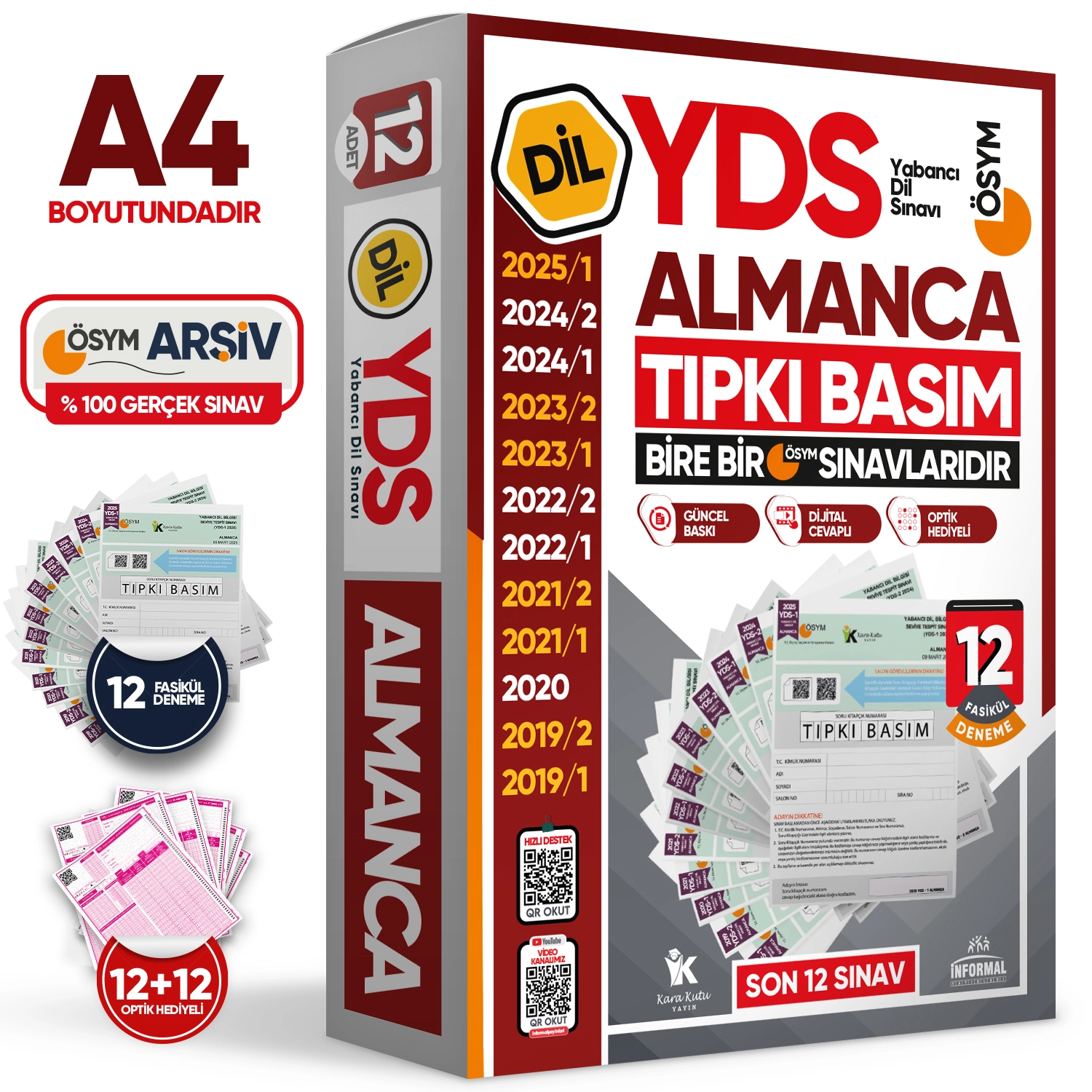 2026 YDS Almanca ÖSYM Tıpkı Basım Çıkmış Soru Deneme Paketi 12li Fasikül SETİ