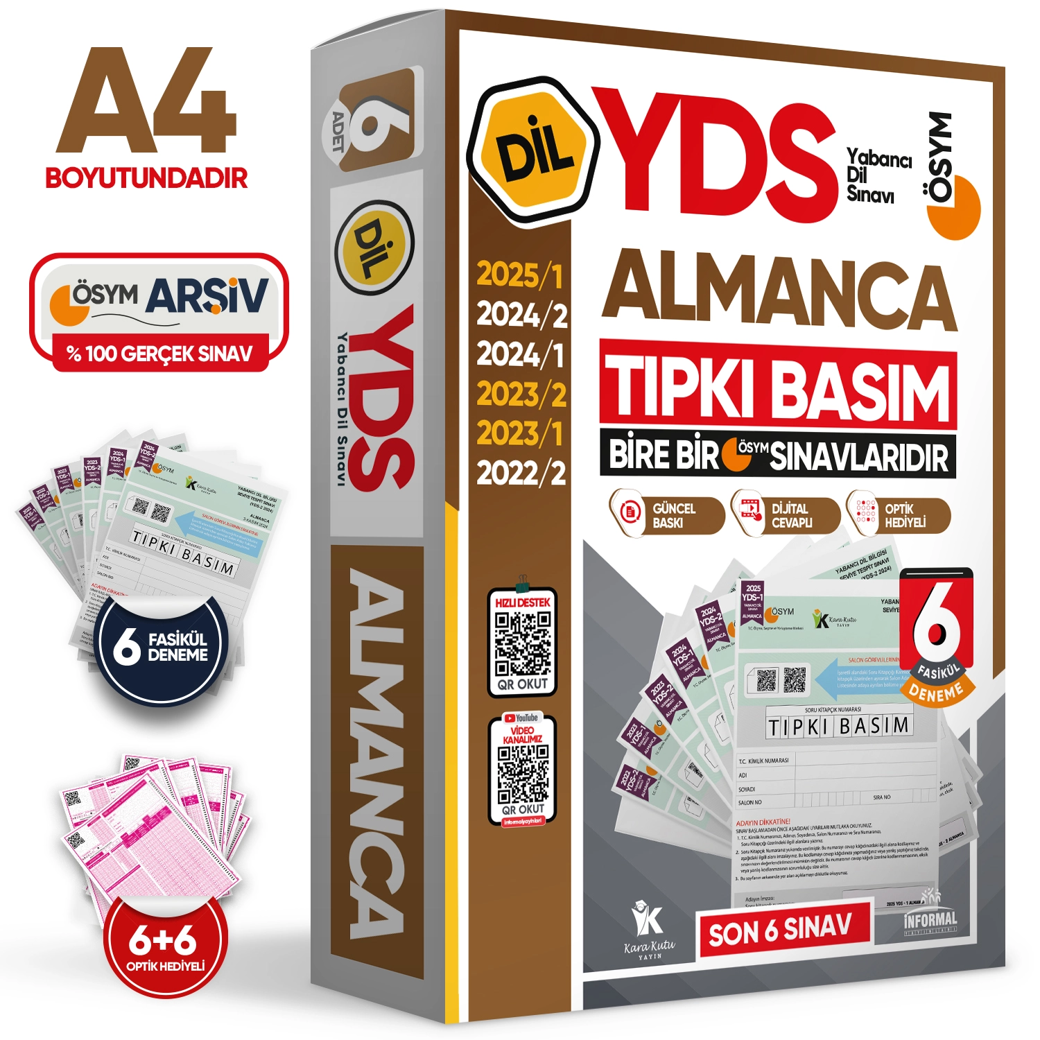 2026 YDS Almanca ÖSYM Tıpkı Basım Çıkmış Soru Deneme Paketi 6lı Fasikül SETİ