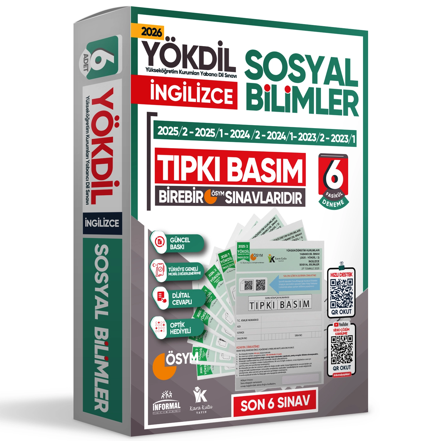 2026 YÖKDİL İngilizce SOSYAL BİLİMLER ÖSYM Çıkmış Soru Tıpkı Basım Deneme Paketi 6lı Türkiye Geneli