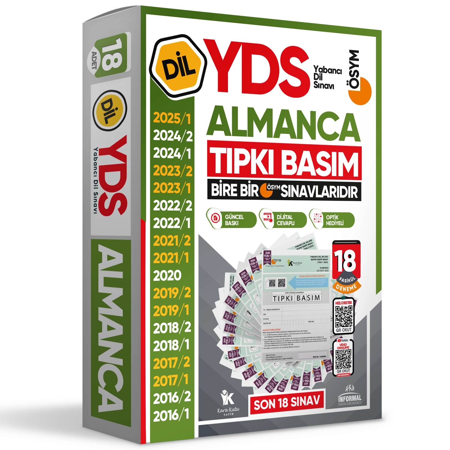 2026 YDS Almanca ÖSYM Tıpkı Basım Çıkmış Soru Deneme Paketi 18li Fasikül SETİ