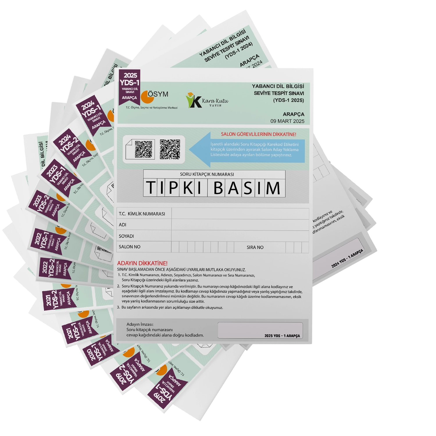 2026 YDS Arapça ÖSYM Tıpkı Basım Çıkmış Soru Deneme Paketi 12li Fasikül SETİ