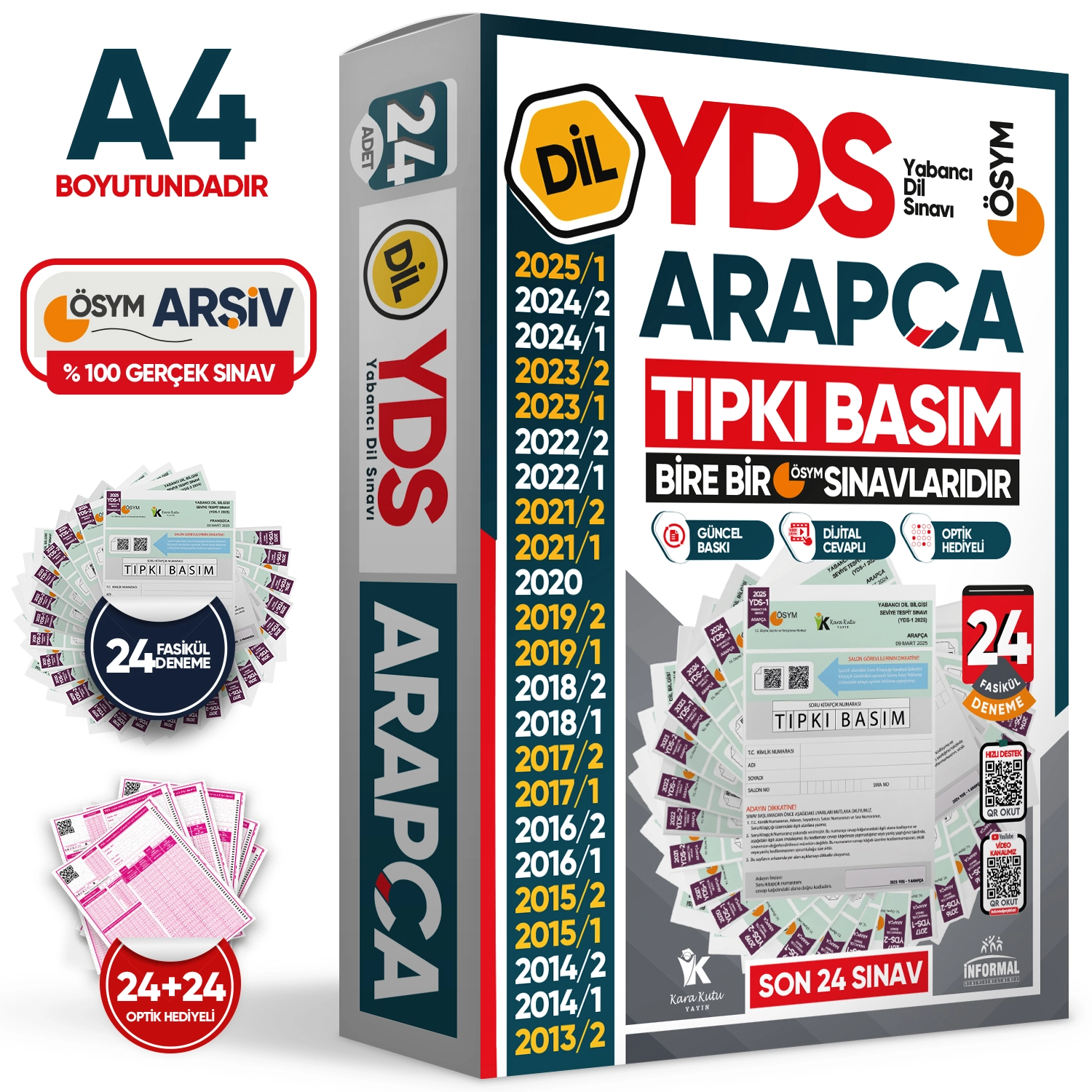 2026 YDS Arapça ÖSYM Tıpkı Basım Çıkmış Soru Deneme Paketi 24lü Fasikül SETİ